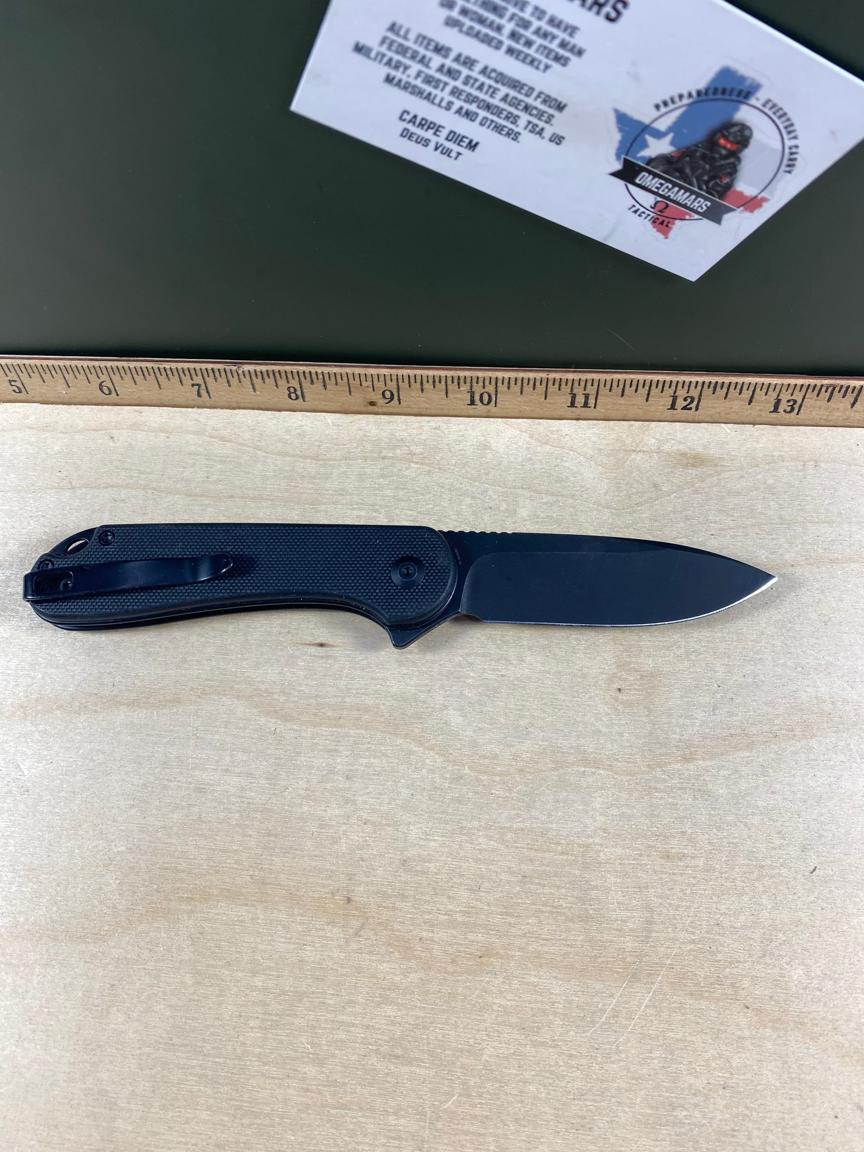 CIVIVI #7 Button Lock Elementum II Flipper Knife. Light usage. (MSRP $76.50)