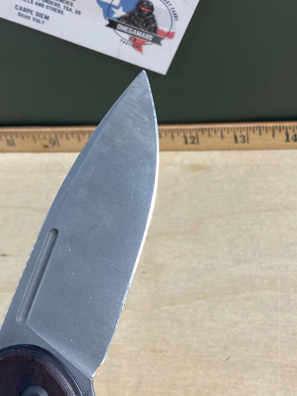 CIVIVI #14 Conspirator Flipper & Button Lock Knife Wood Handle. Light usage. Dirty. (MSRP $97.70 NEW)