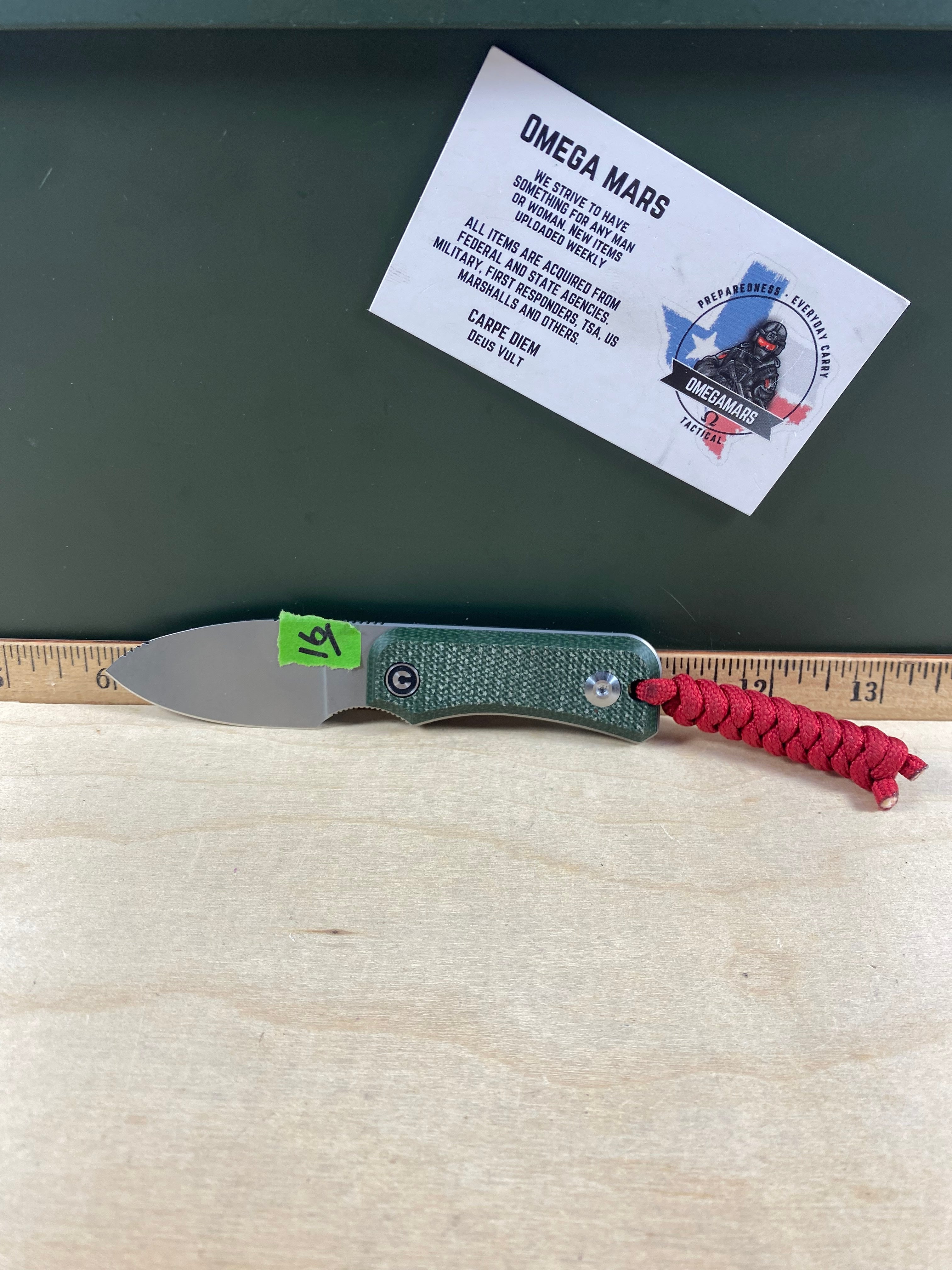 CIVIVI #16 Baby Banter Fixed Blade Knife Micarta Handle. Light usage. (MSRP $70.00 NEW)