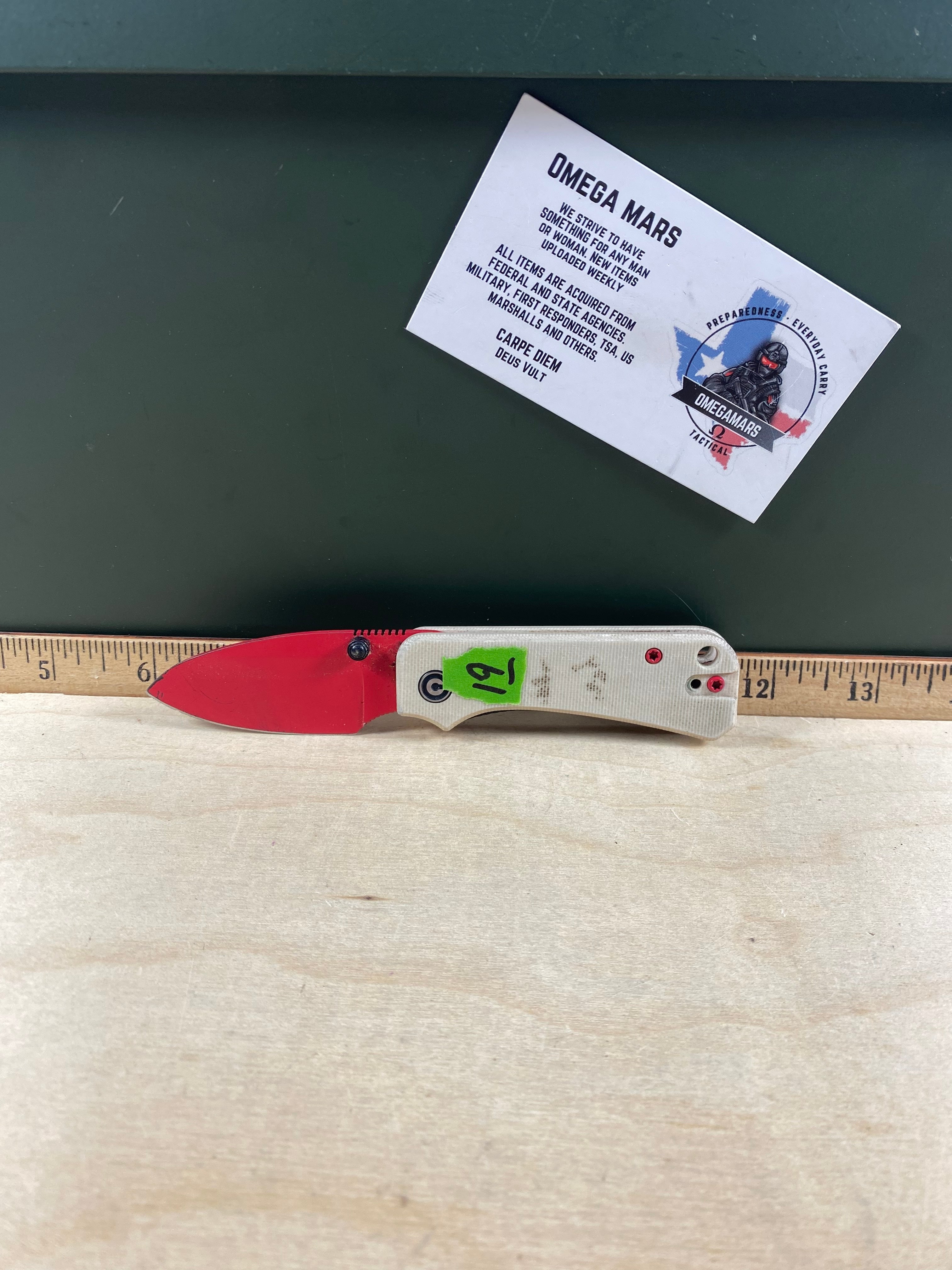 CIVIVI #19 Baby Banter Thumb Stud Knife G10 Handle. Light usage. Chip on blade, resharpened and dirty. (MSRP $73.00 NEW)