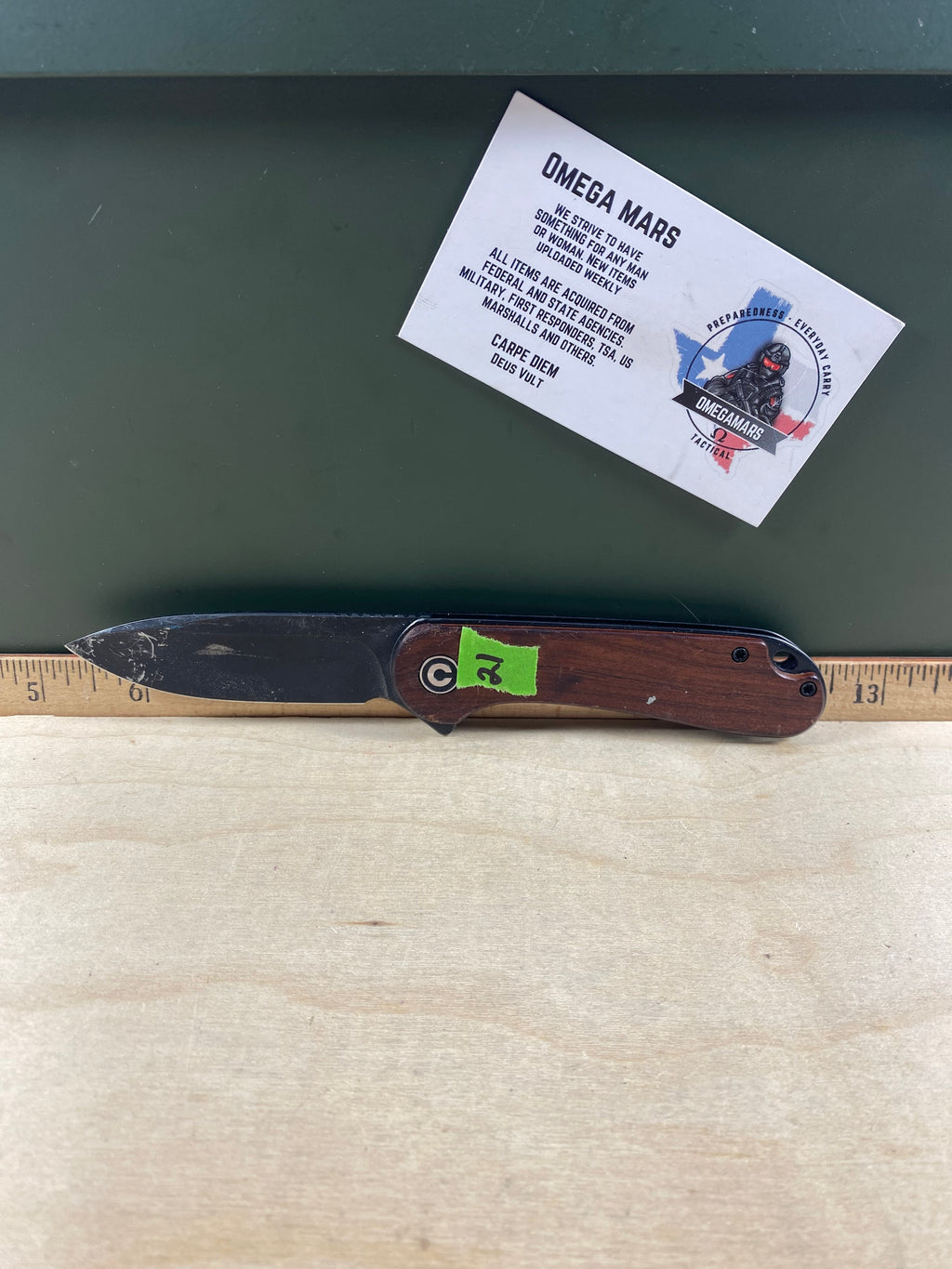 CIVIVI #21 Elementum Slip Joint Knife Guibourtia Wood. Light usage. Broken Handle. (MSRP $65.00 NEW)