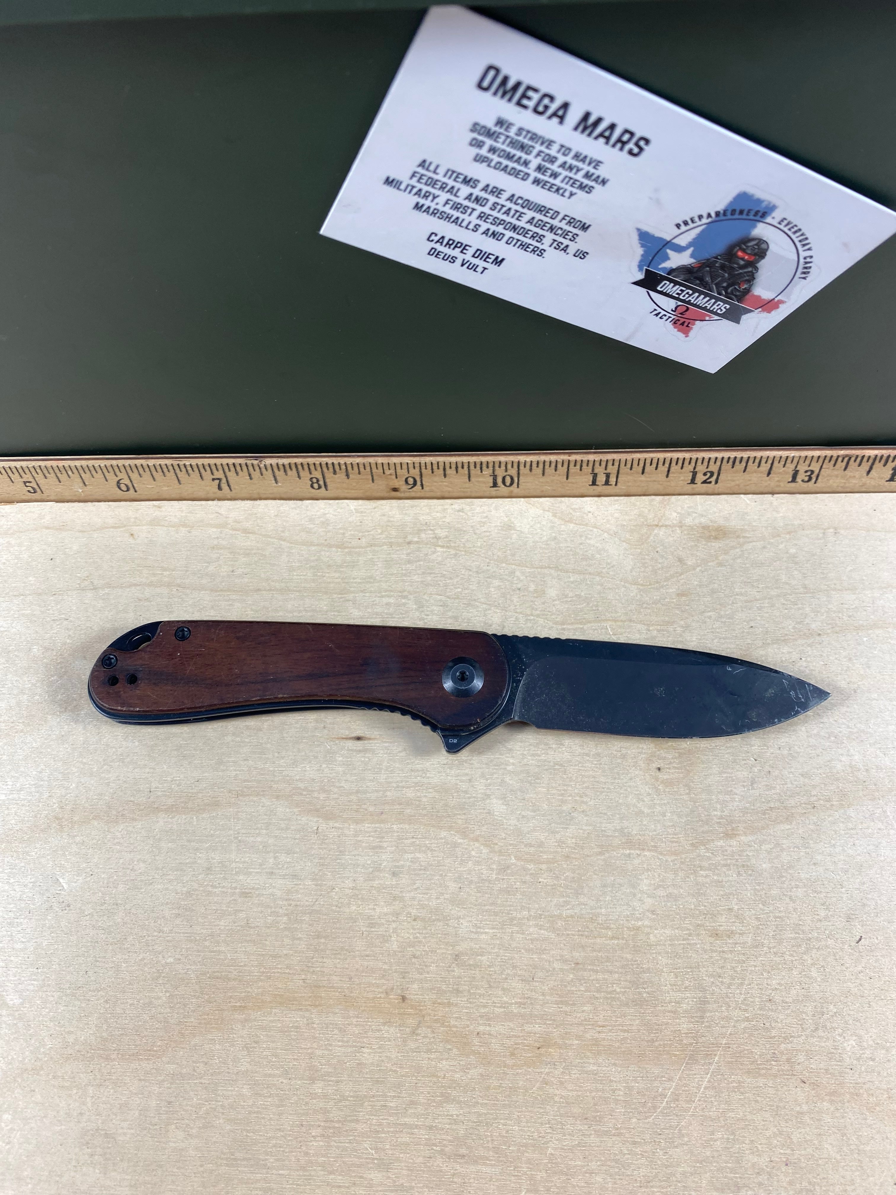 CIVIVI #21 Elementum Slip Joint Knife Guibourtia Wood. Light usage. Broken Handle. (MSRP $65.00 NEW)