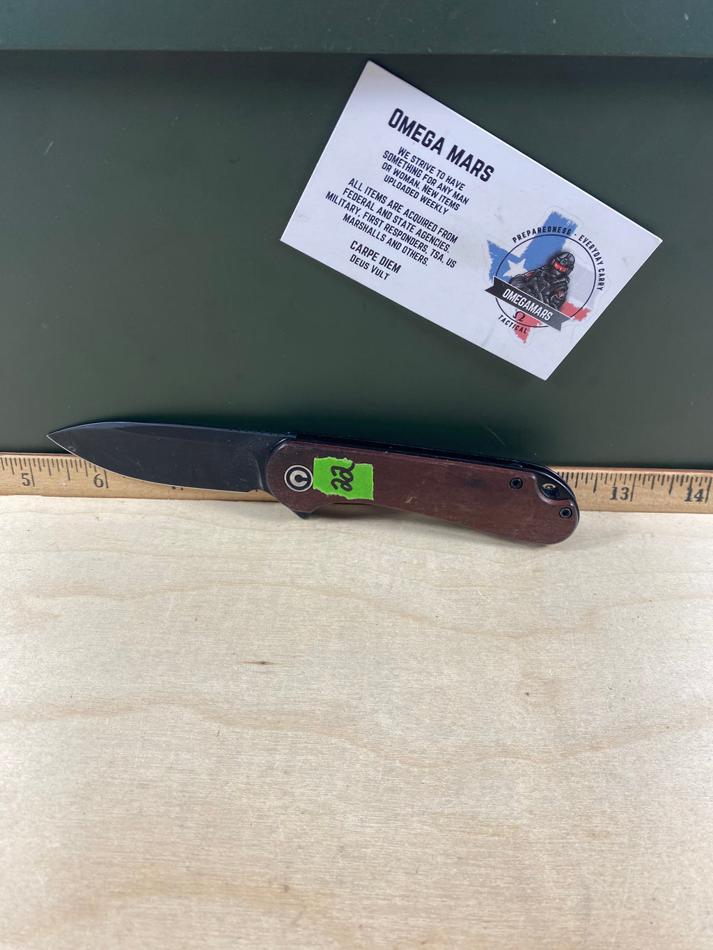 CIVIVI #22 Elementum Slip Joint Knife Guibourtia Wood. Light usage. Broken Handle. (MSRP $65.00 NEW)