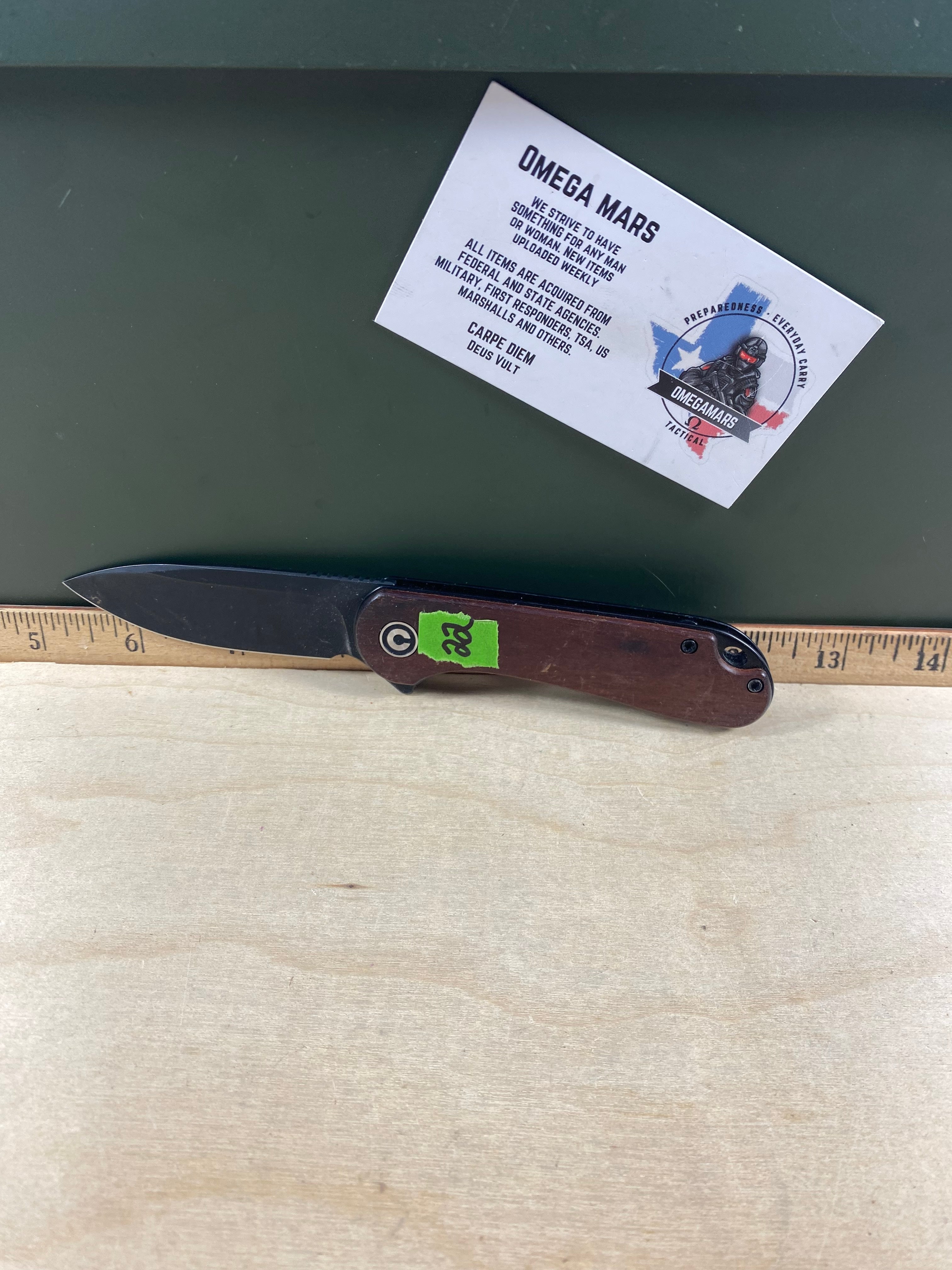 CIVIVI #22 Elementum Slip Joint Knife Guibourtia Wood. Light usage. Broken Handle. (MSRP $65.00 NEW)