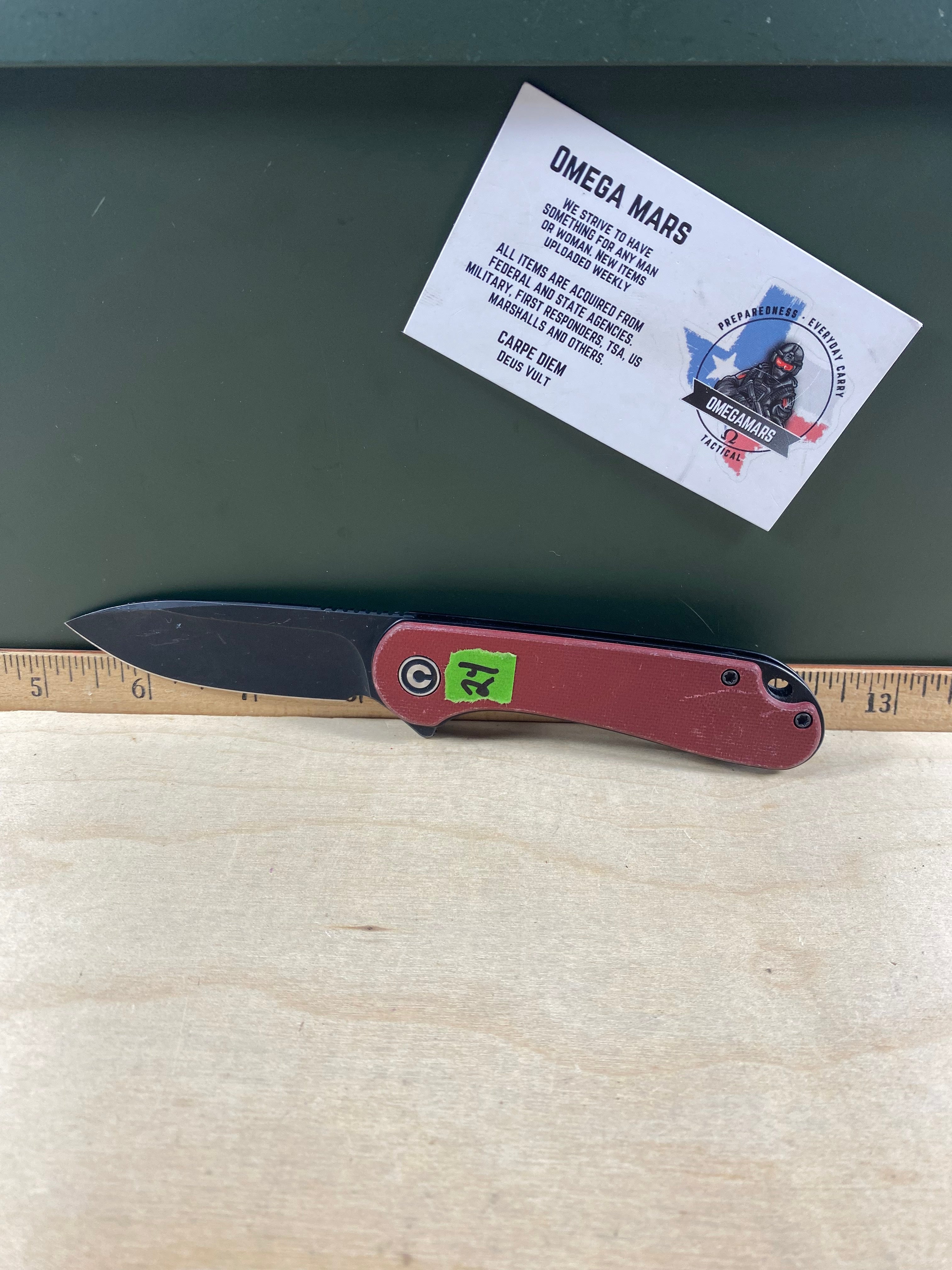 CIVIVI #24 Elementum Flipper Knife G10 Handle. Light usage. (MSRP $59.00 NEW)