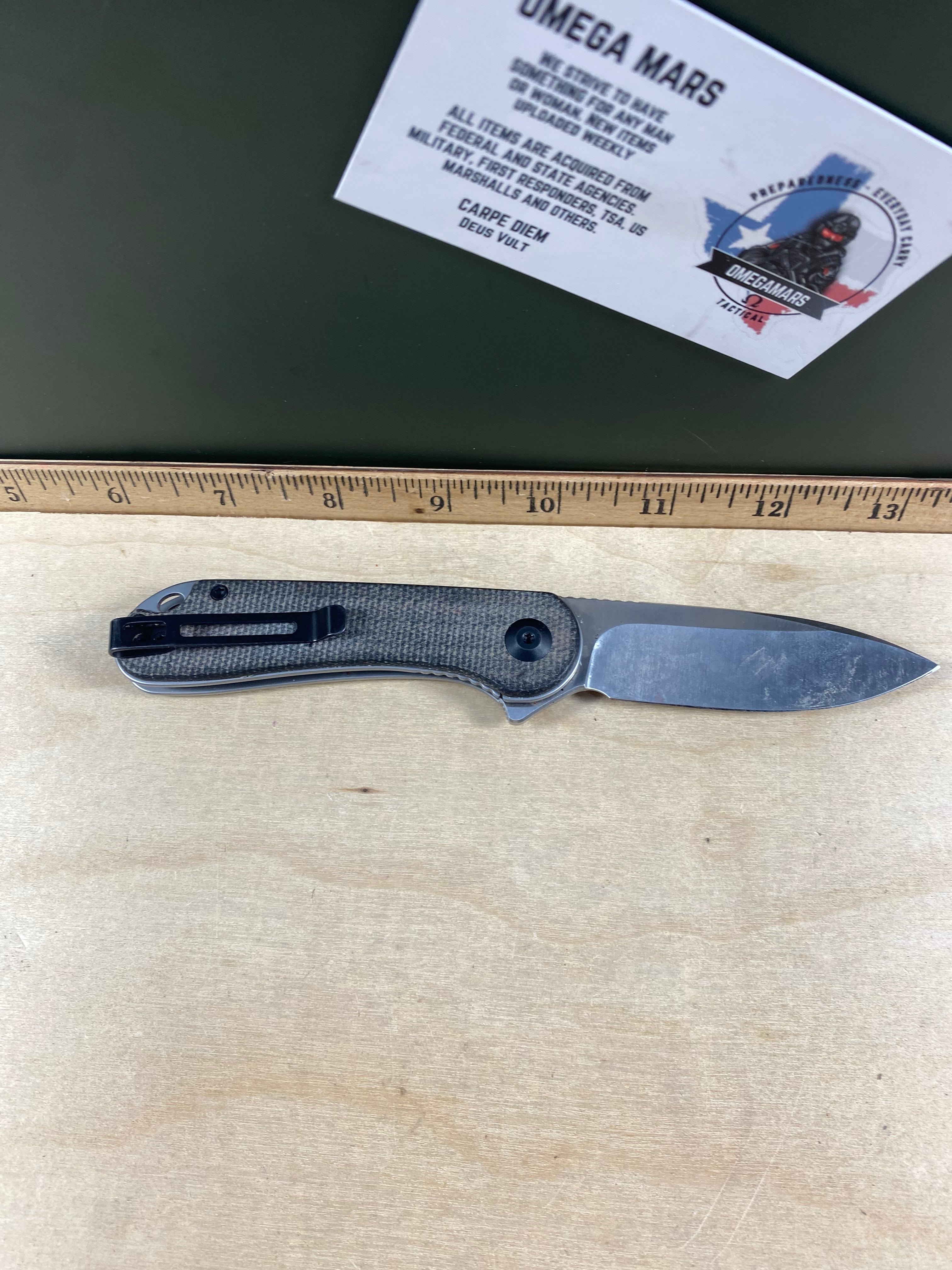 CIVIVI #26 Elementum Flipper Knife Micarta Handle. Light usage. Dirty. (MSRP $61.80 NEW)