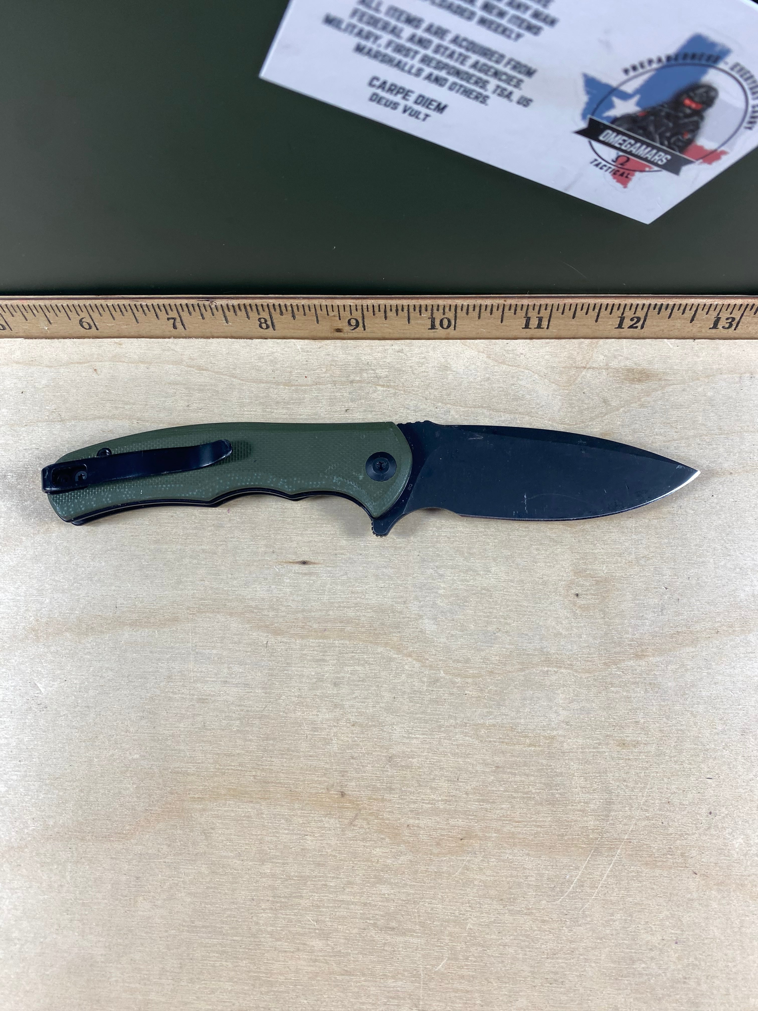 CIVIVI #29 Mini Praxis Flipper Knife G10 Handle. Light usage. Dirty. Chip on Blade (MSRP $35.00 NEW)