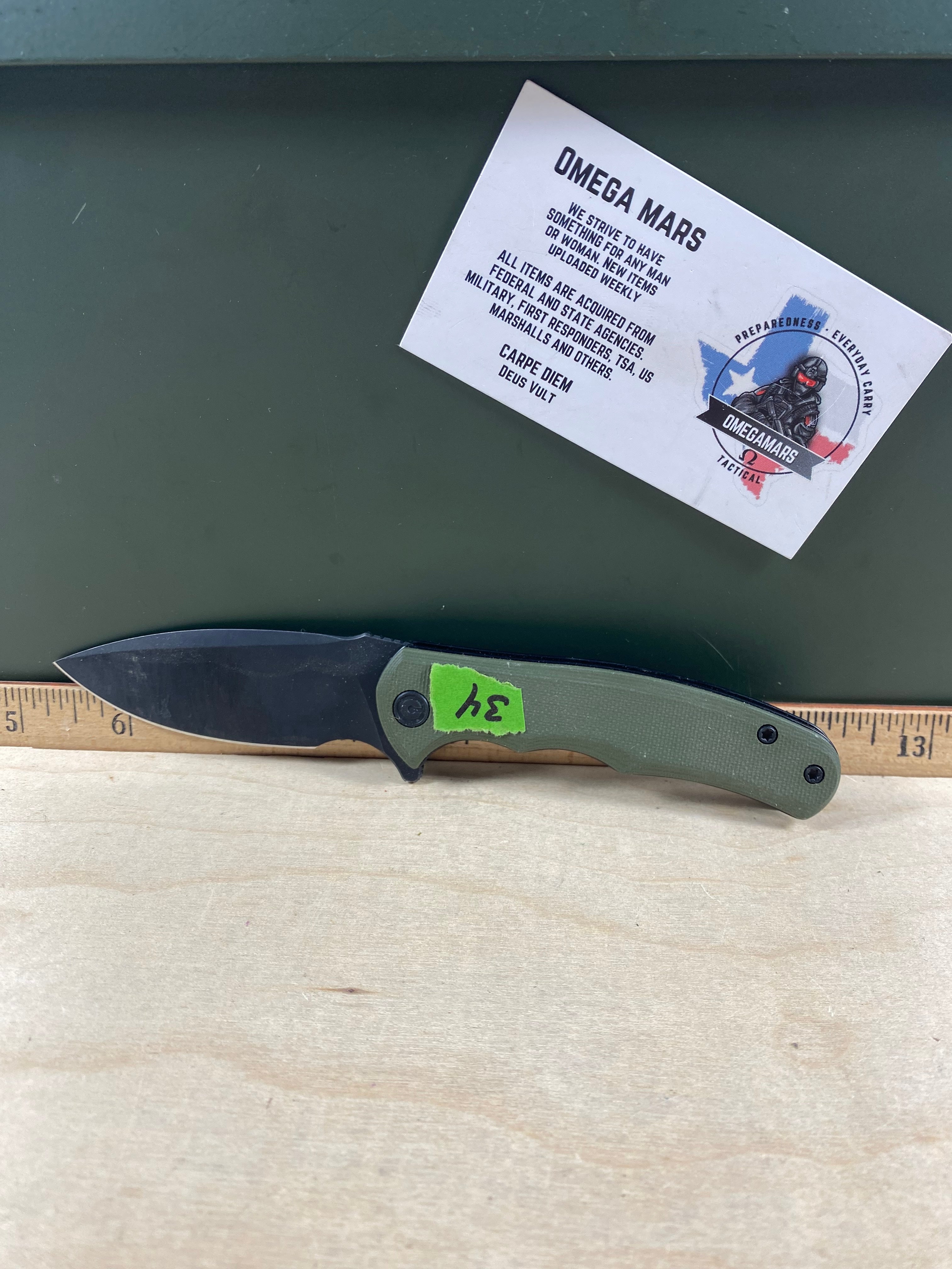 CIVIVI #34 Mini Praxis Flipper Knife G10 Handle. Light usage. Chips on blade (MSRP $35.00 NEW)