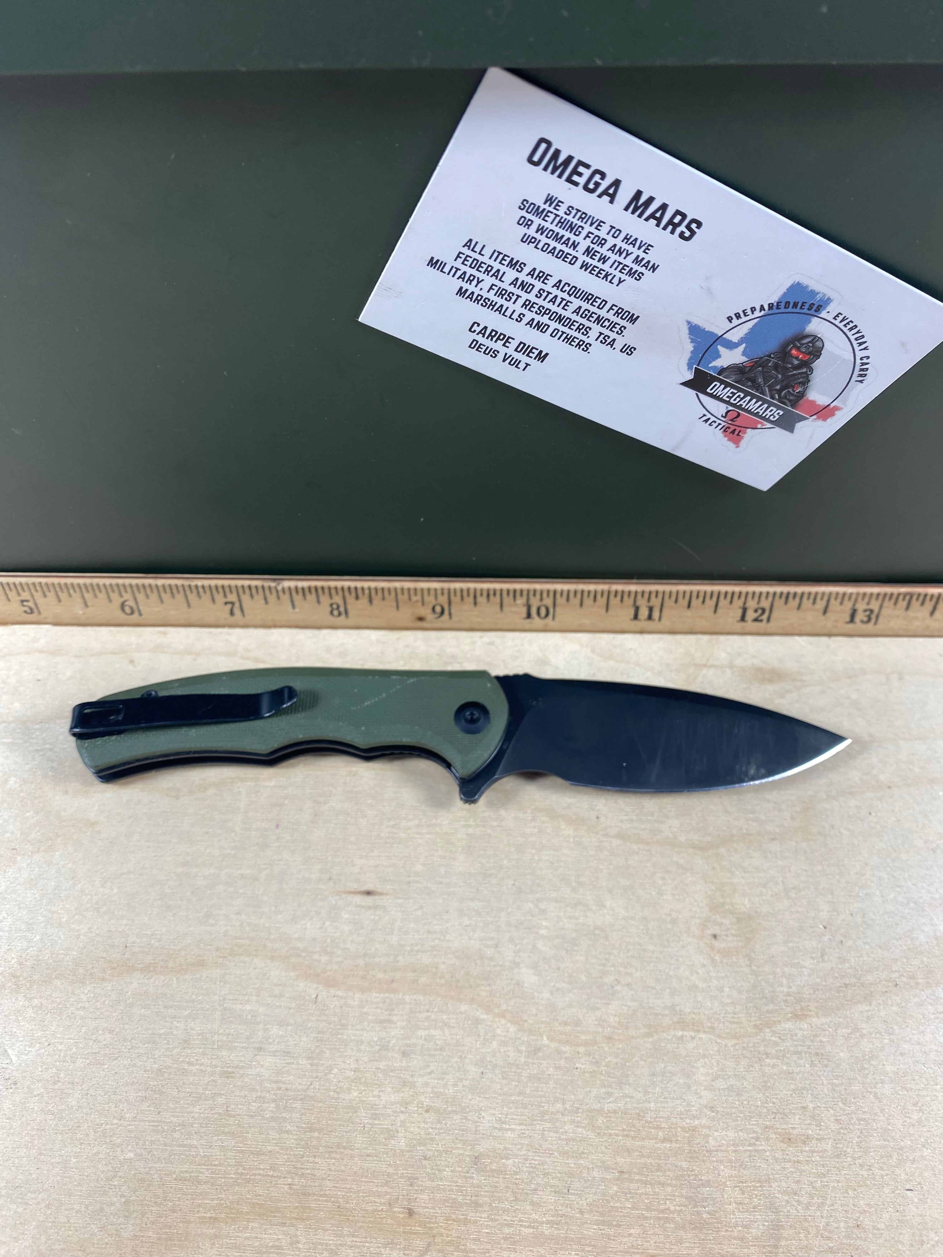 CIVIVI #34 Mini Praxis Flipper Knife G10 Handle. Light usage. Chips on blade (MSRP $35.00 NEW)