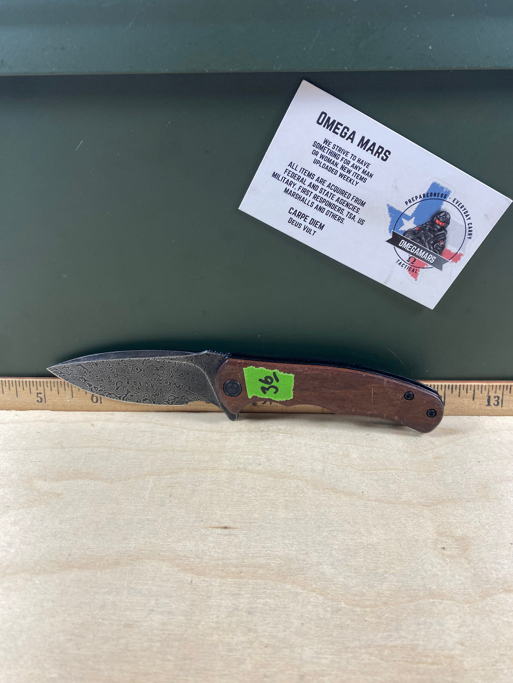 CIVIVI #36 Mini Praxis Flipper Knife Wood Handle. Light usage. Dirty. (MSRP $70.00 NEW)