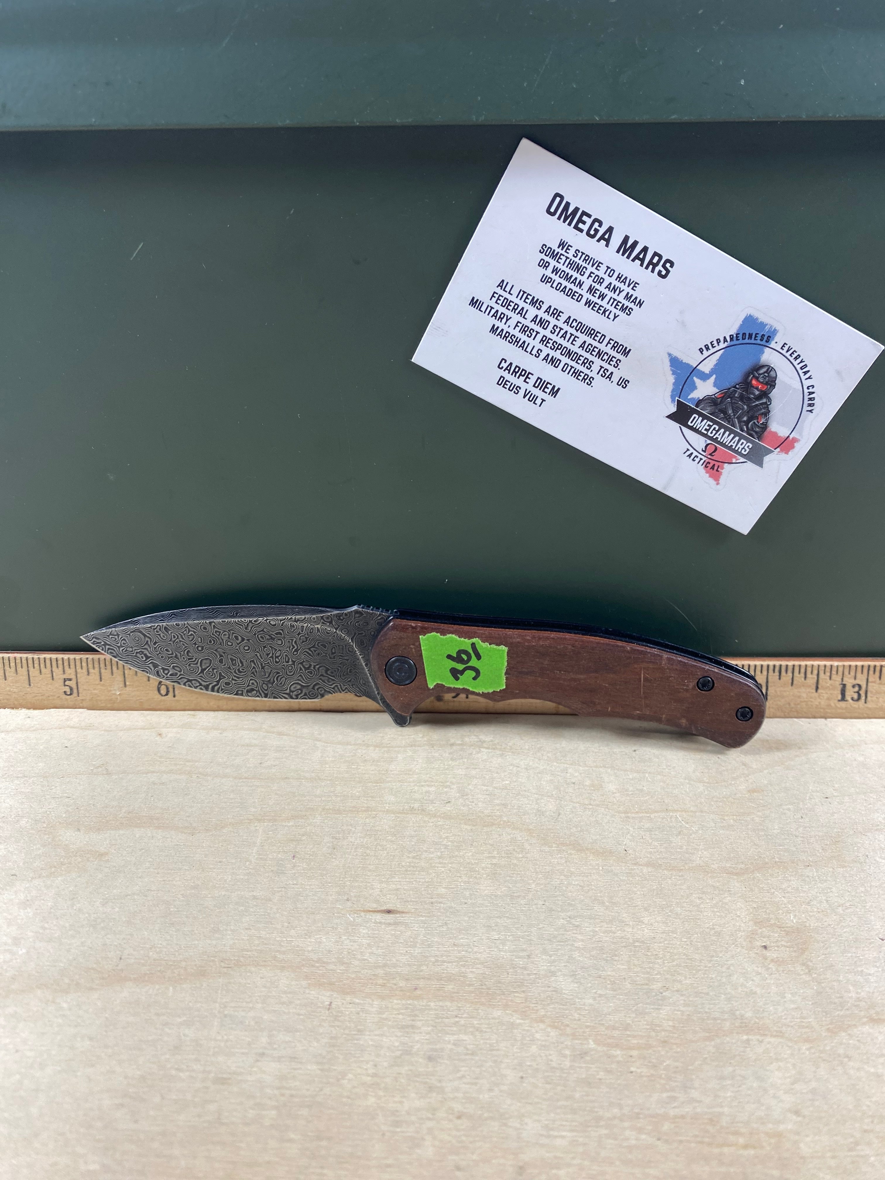CIVIVI #36 Mini Praxis Flipper Knife Wood Handle. Light usage. Dirty. (MSRP $70.00 NEW)