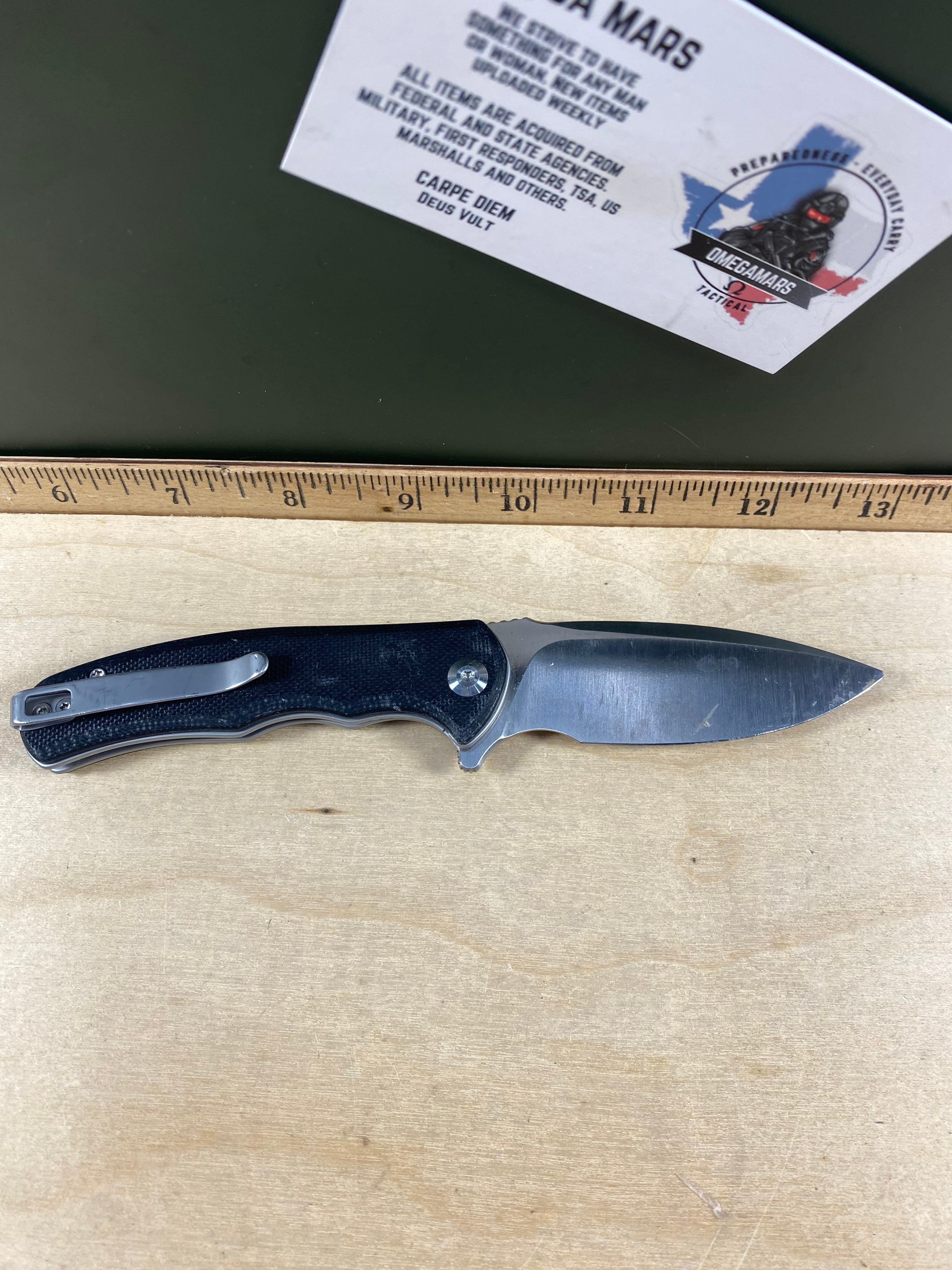 CIVIVI #43 Mini Praxis Flipper Knife G10 Handle. Light usage. Tip broken. (MSRP $35.00 NEW)