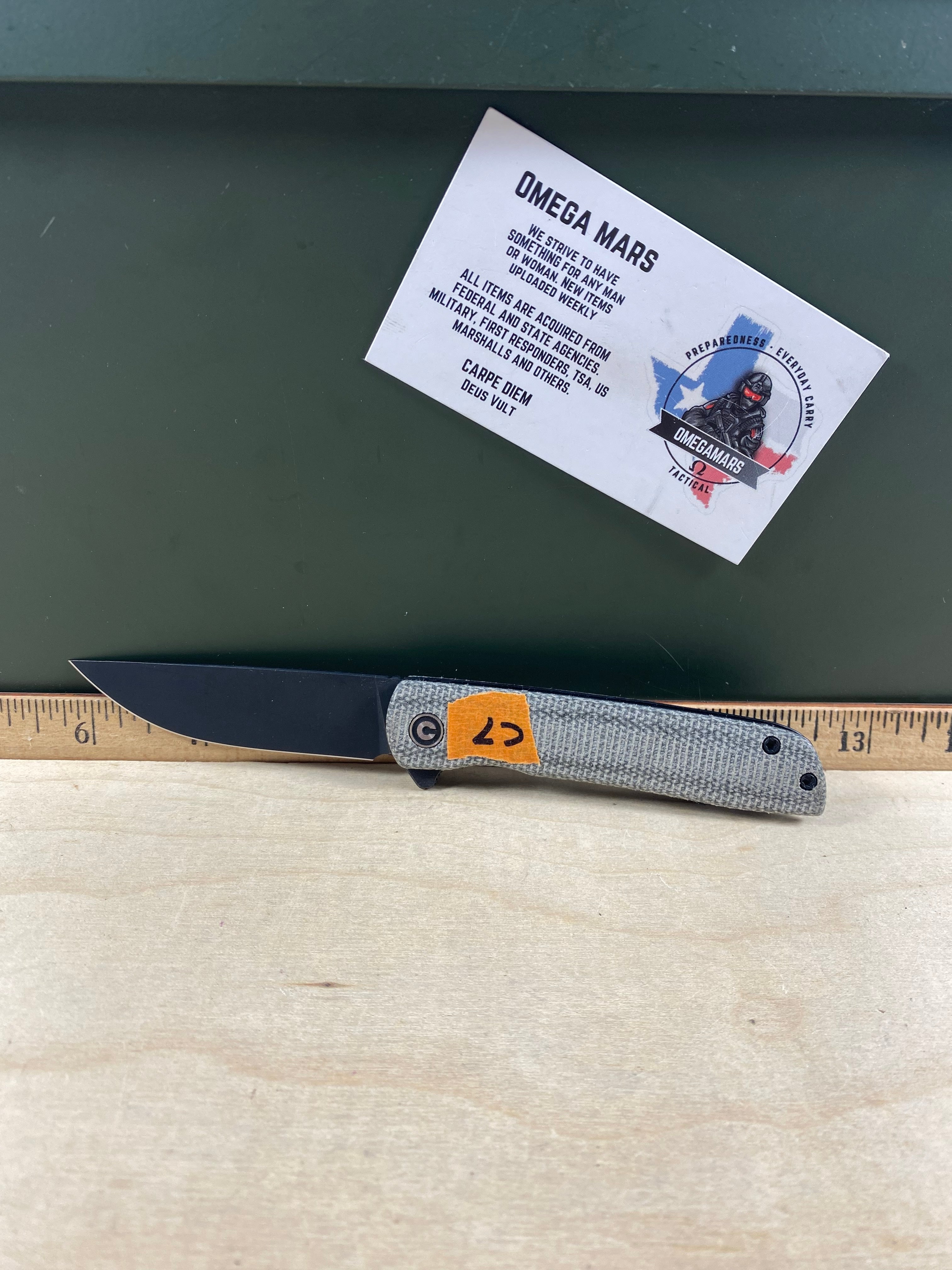 CIVIVI #C7 Bo Flipper Knife Micarta Handle. Looks/feel brand new. Pocket Clip loose. DISCONTINUED (MSRP 80.00 NEW)