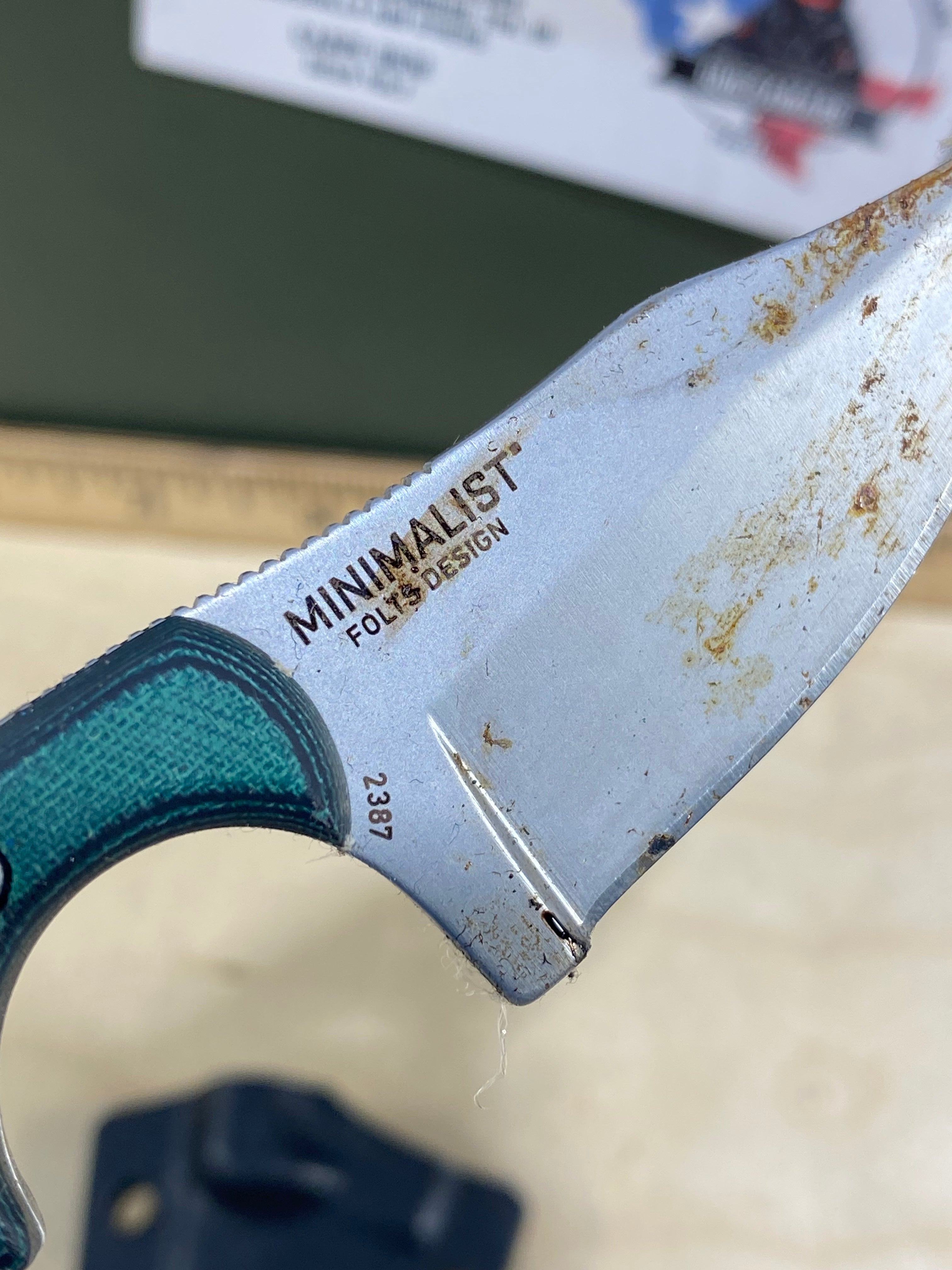 CRKT 2387 Minimalist Bowie #15. Light usage, super dirty.
