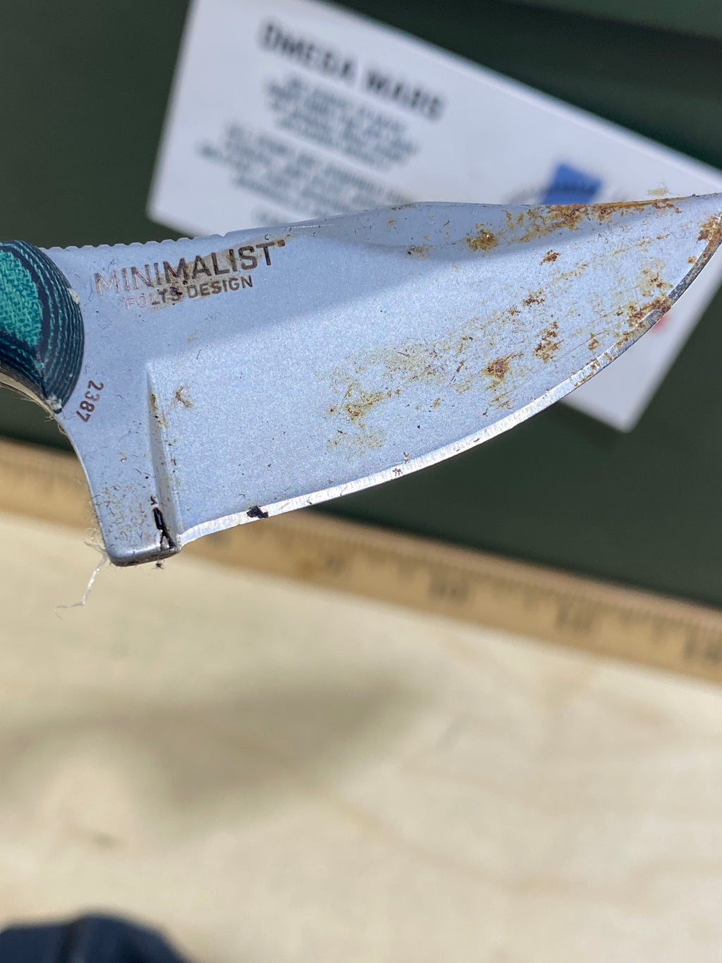 CRKT 2387 Minimalist Bowie #15. Light usage, super dirty.