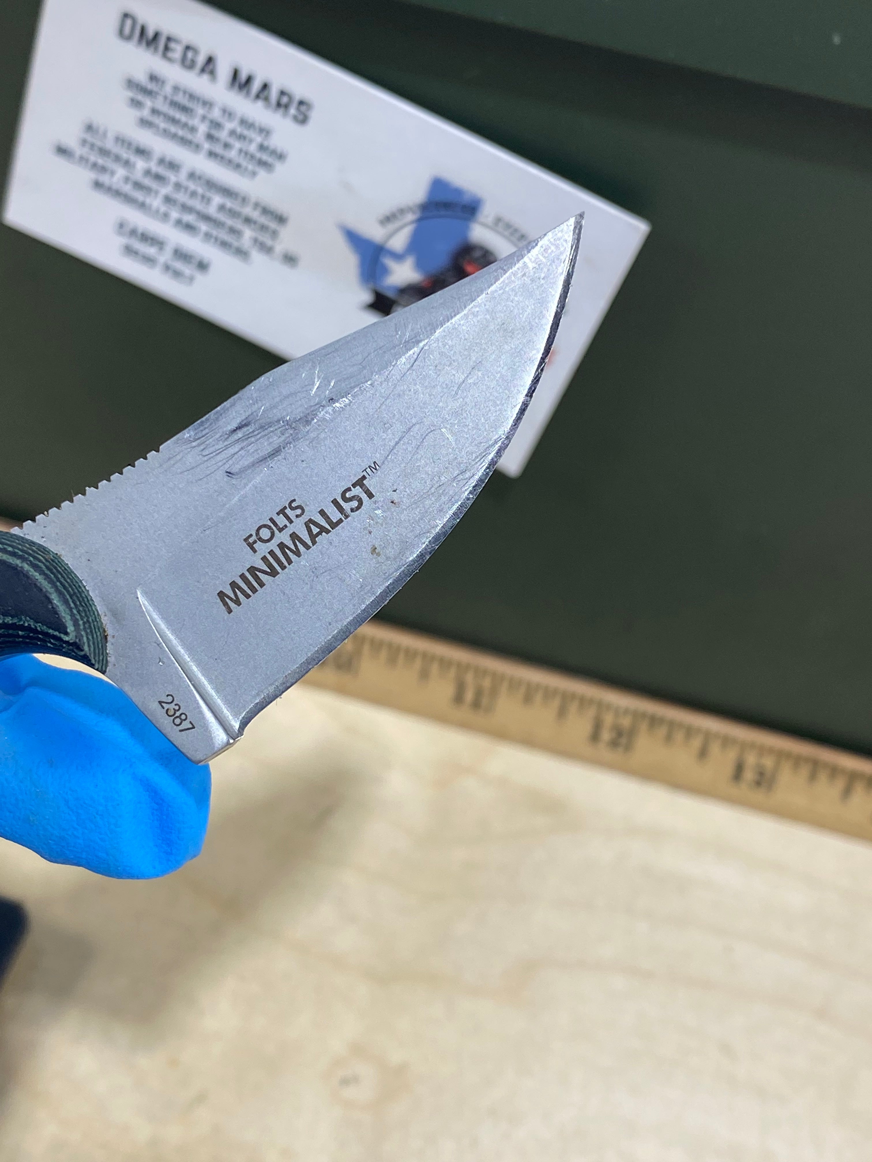 CRKT 2387 Minimalist Bowie #16. Light usage.  Resharpened
