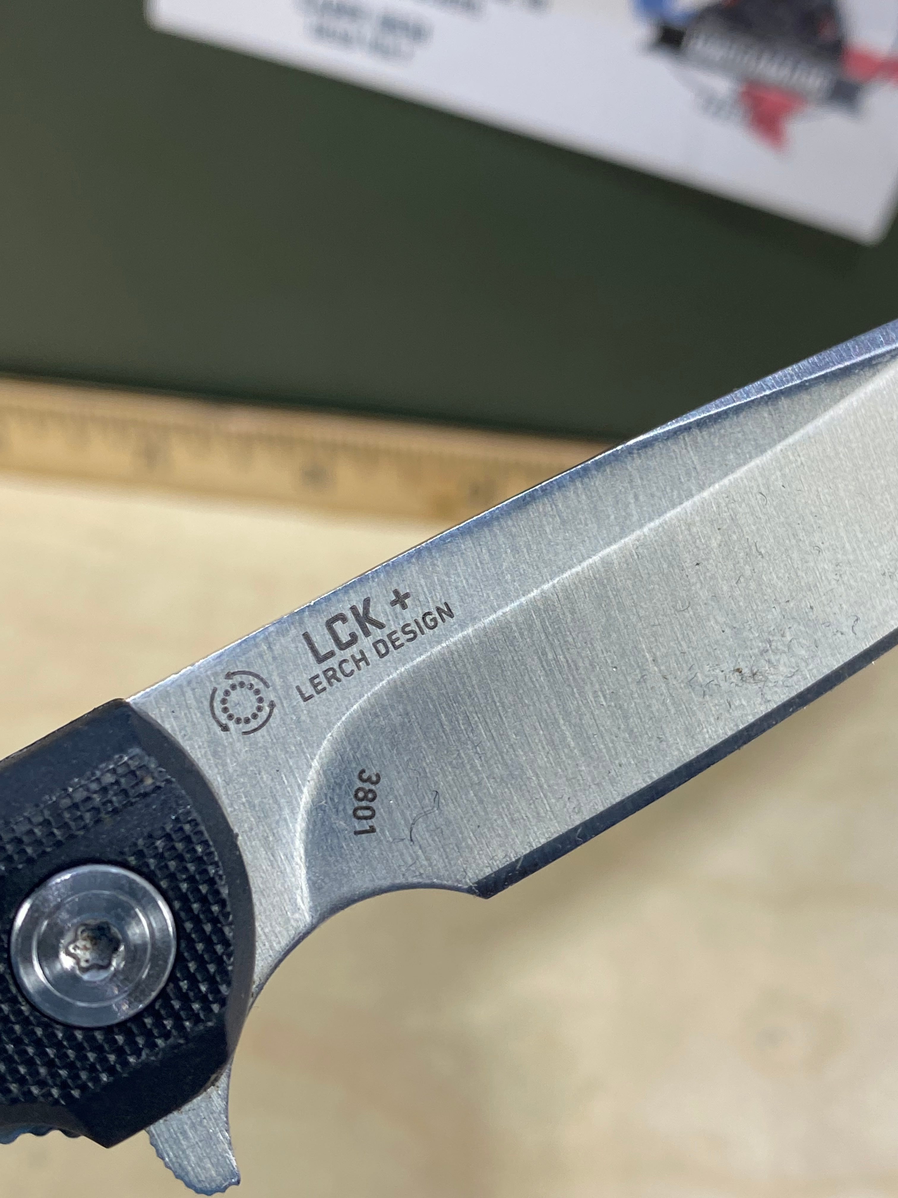 CRKT 3801 LCK+ #32. Light usage. Chips on blade. Pocket Clip bent out