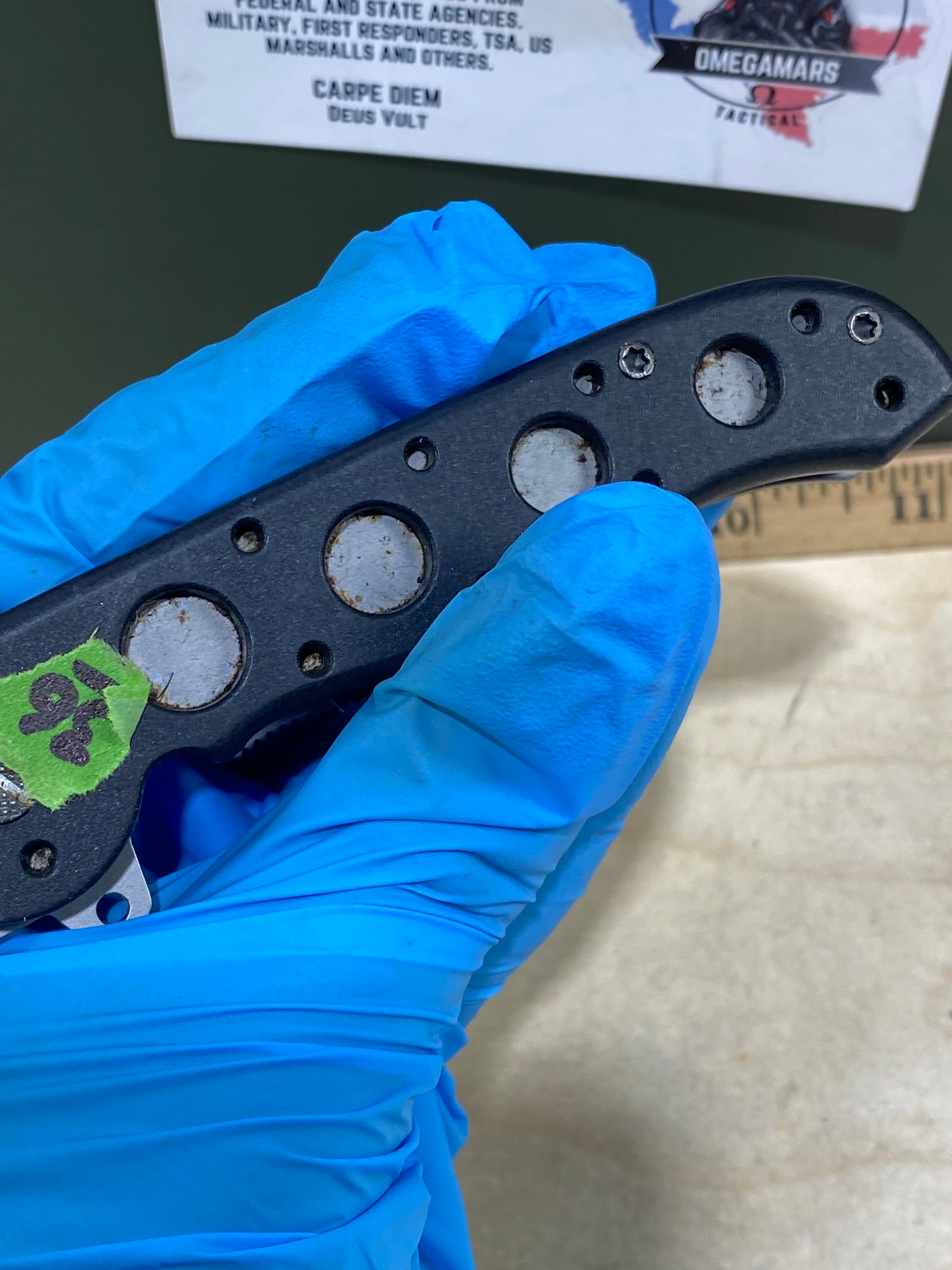 CRKT M16-12Z #36. Light usage. Super dirty. Resharpened. Chip on blade.