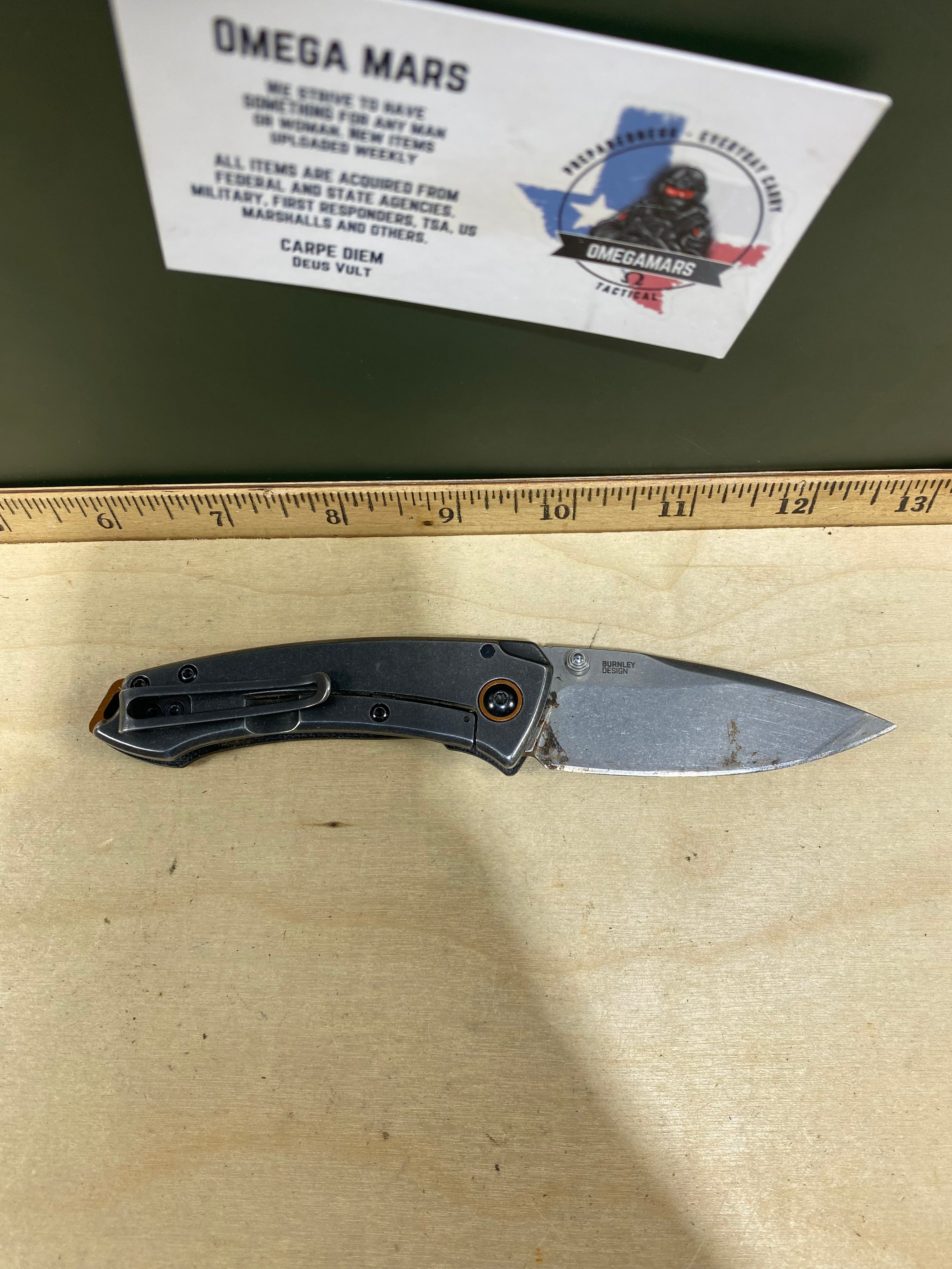 CRKT 2522 Burnley Design #42. Light usage. Customized. Resharpened. Super Dirty.