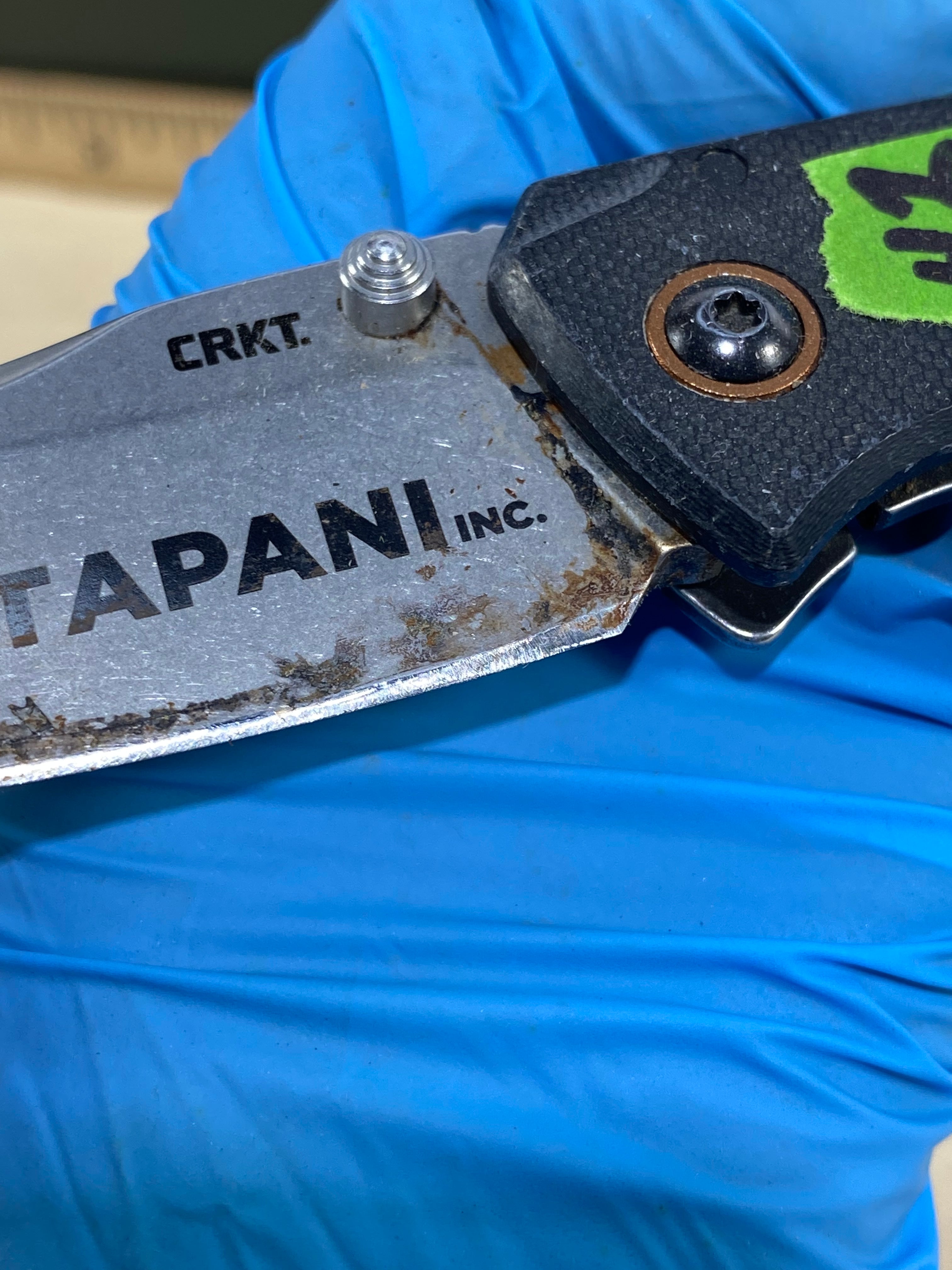 CRKT 2522 Burnley Design #42. Light usage. Customized. Resharpened. Super Dirty.