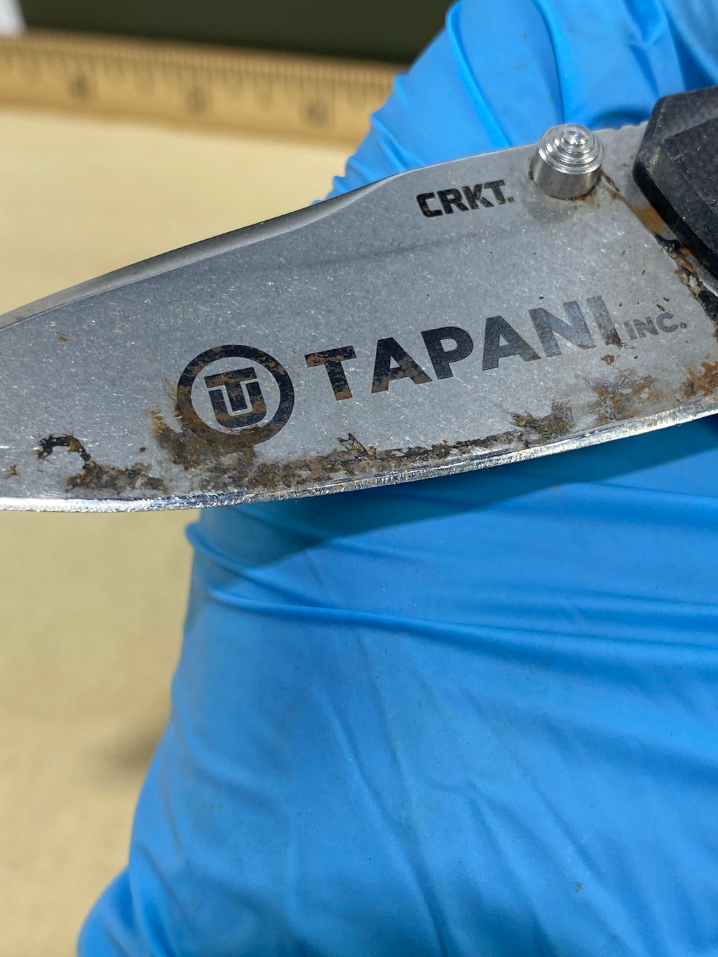 CRKT 2522 Burnley Design #42. Light usage. Customized. Resharpened. Super Dirty.