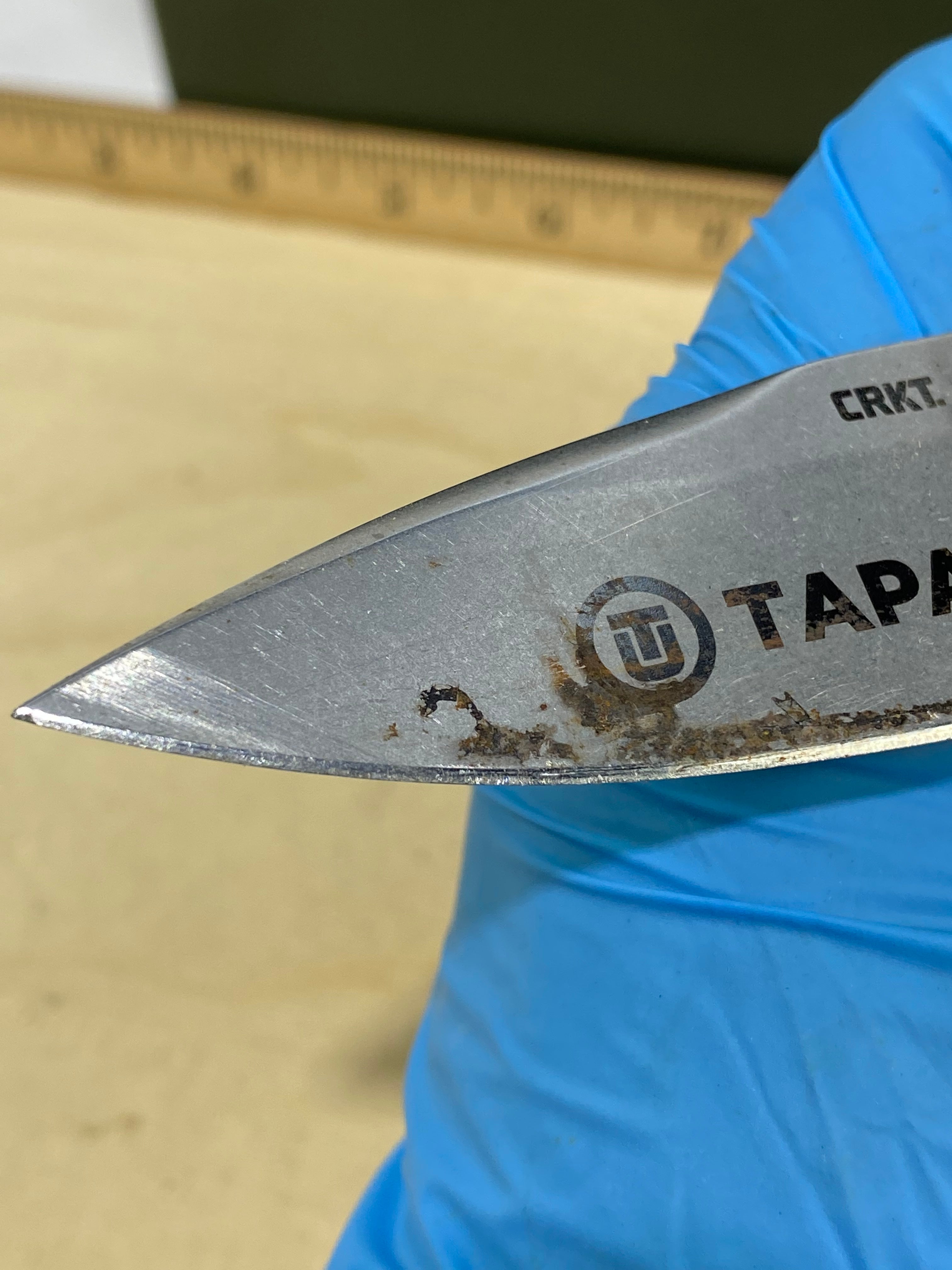 CRKT 2522 Burnley Design #42. Light usage. Customized. Resharpened. Super Dirty.