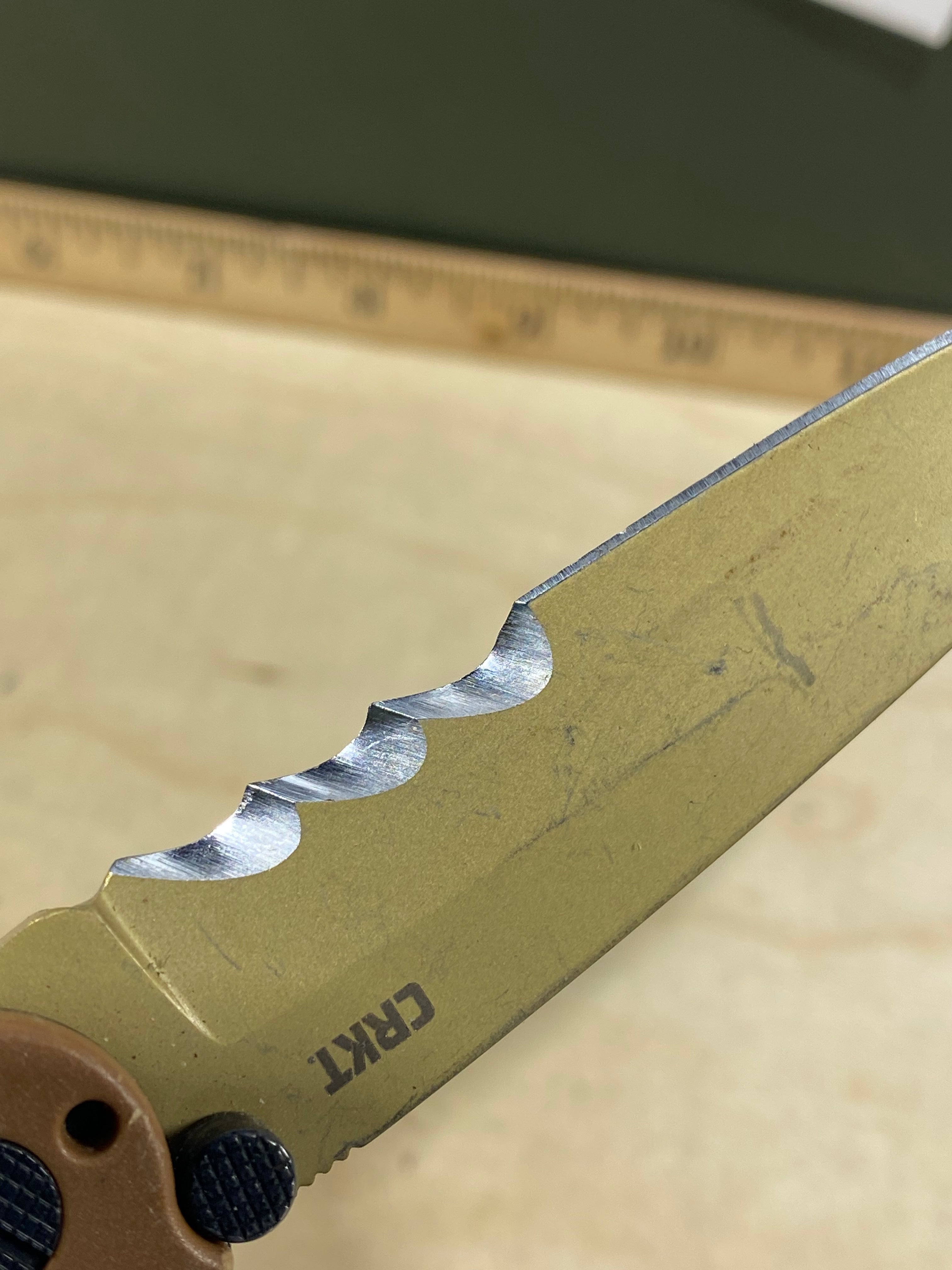 CRKT M16-10DZ Spear Point #46. Light usage. Chip on blade