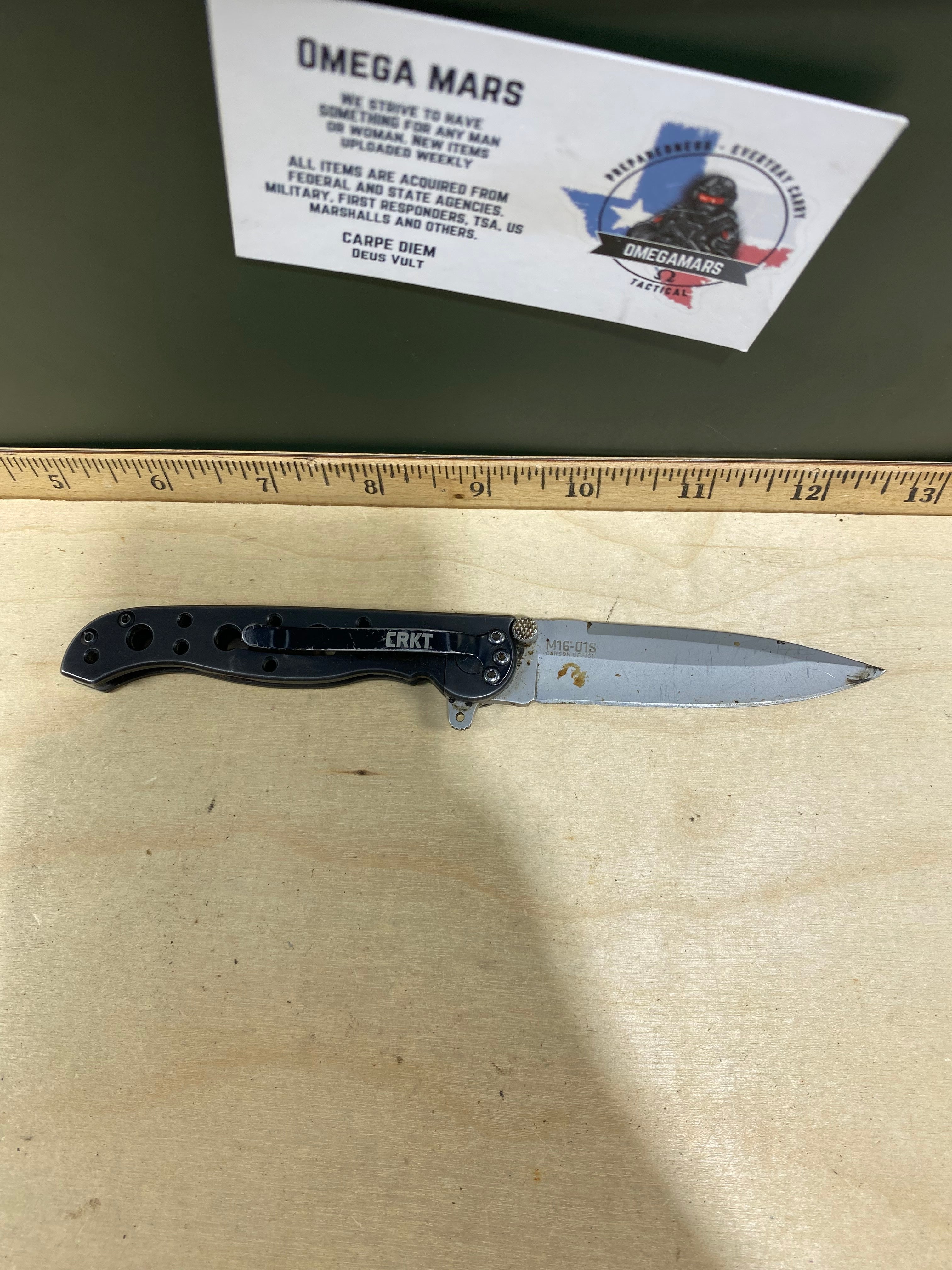 CRKT M16-01S Carson #54. Light usage. Resharpened. Dirty