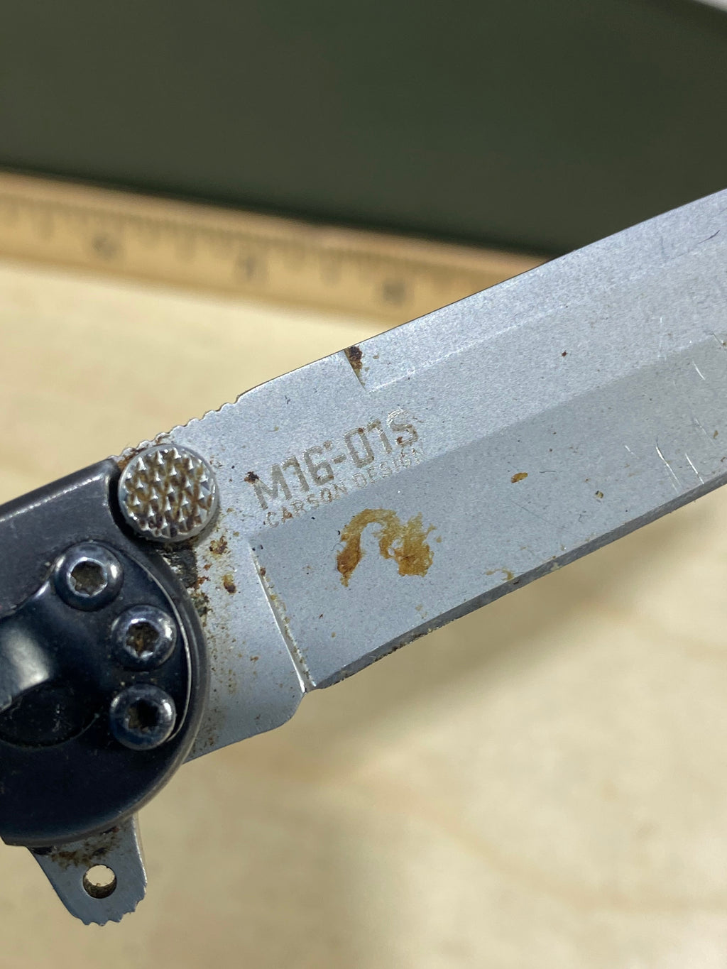 CRKT M16-01S Carson #54. Light usage. Resharpened. Dirty