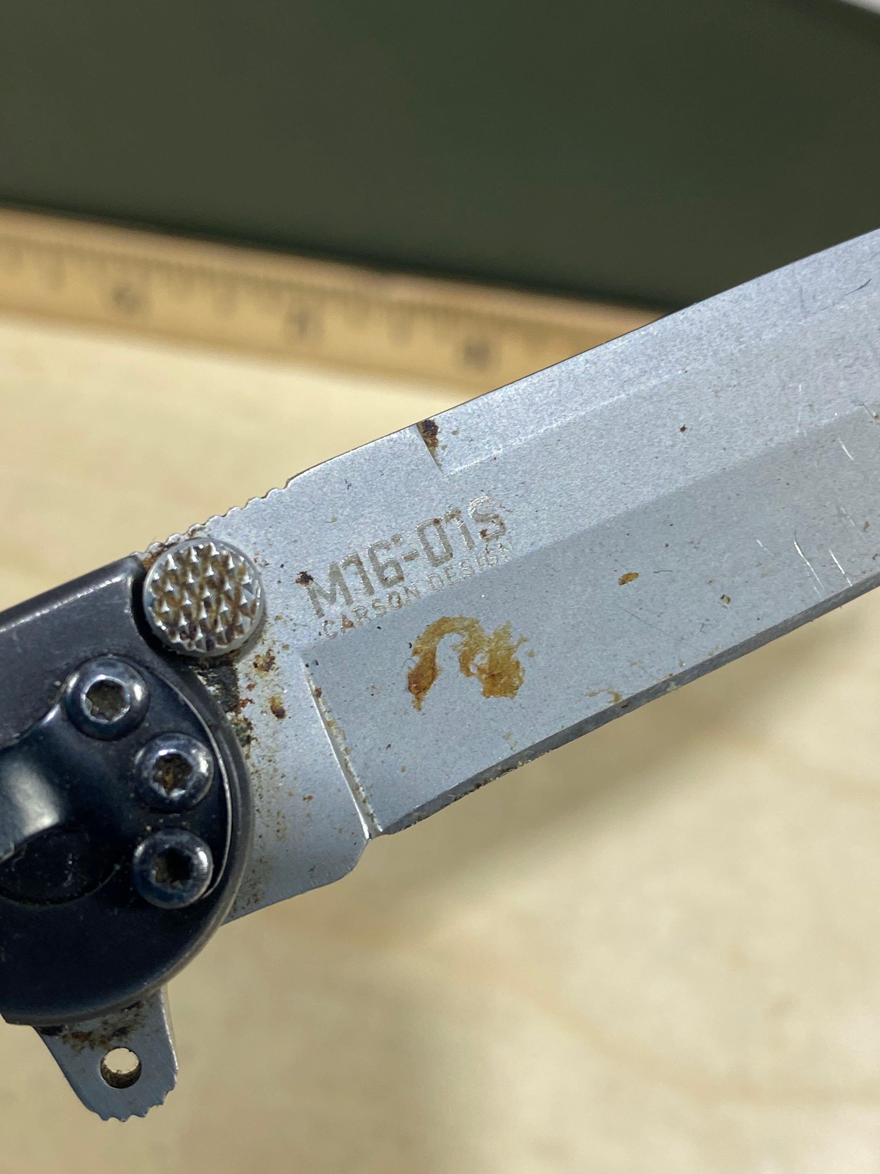 CRKT M16-01S Carson #54. Light usage. Resharpened. Dirty