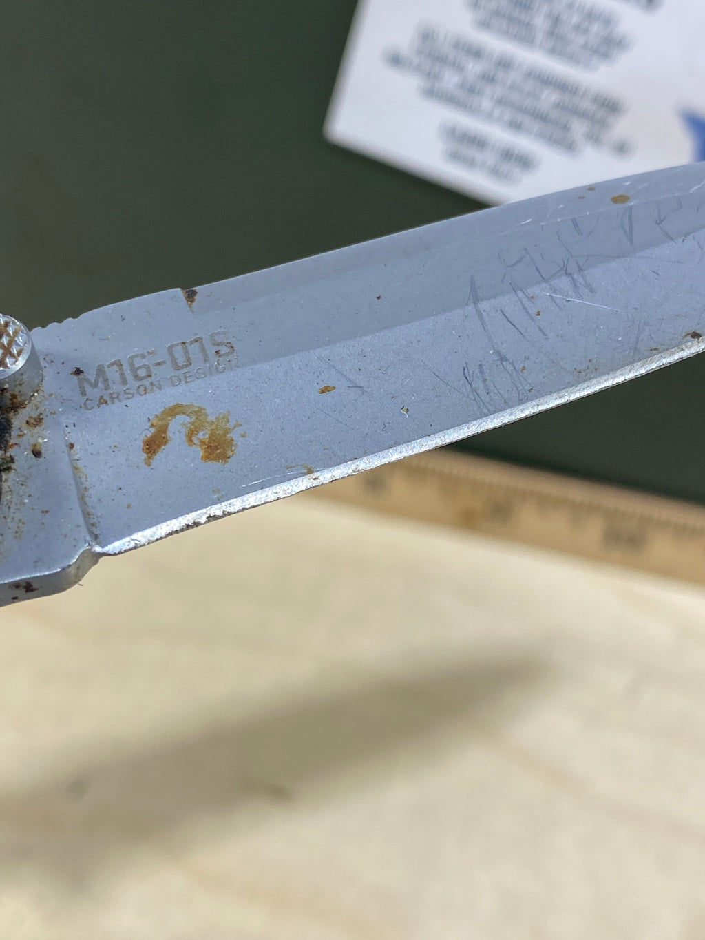 CRKT M16-01S Carson #54. Light usage. Resharpened. Dirty