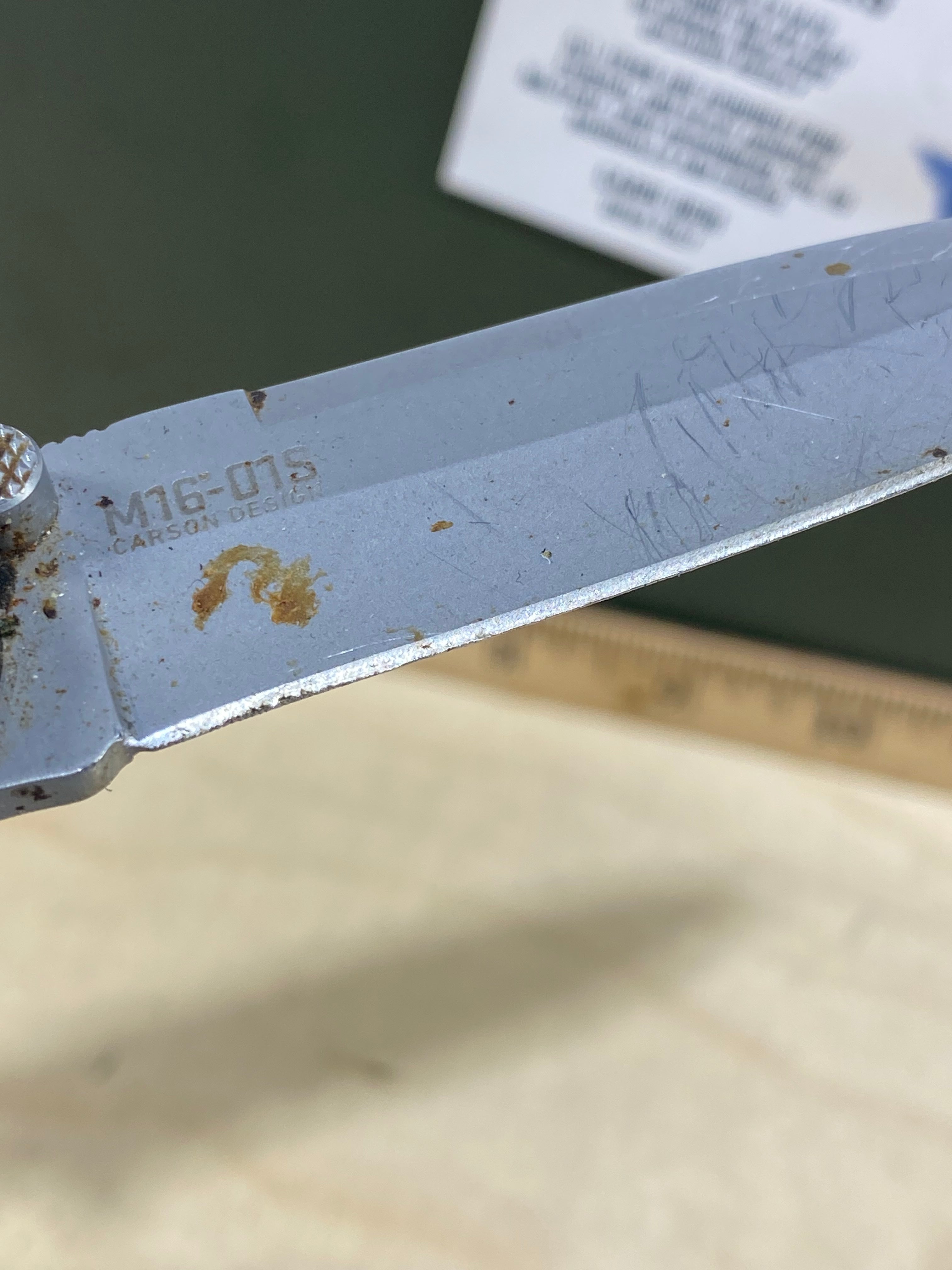 CRKT M16-01S Carson #54. Light usage. Resharpened. Dirty