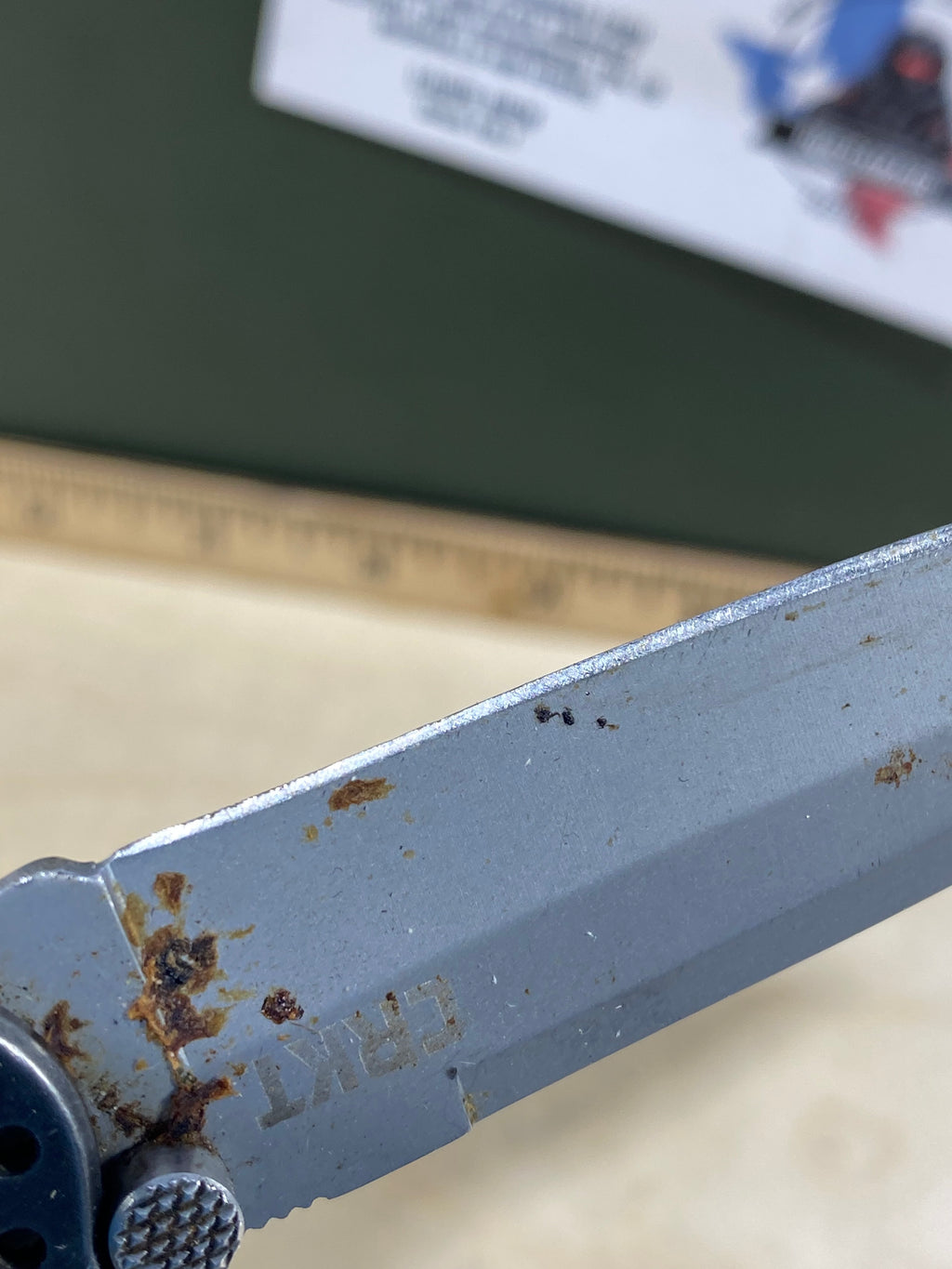 CRKT M16-01S Carson #54. Light usage. Resharpened. Dirty