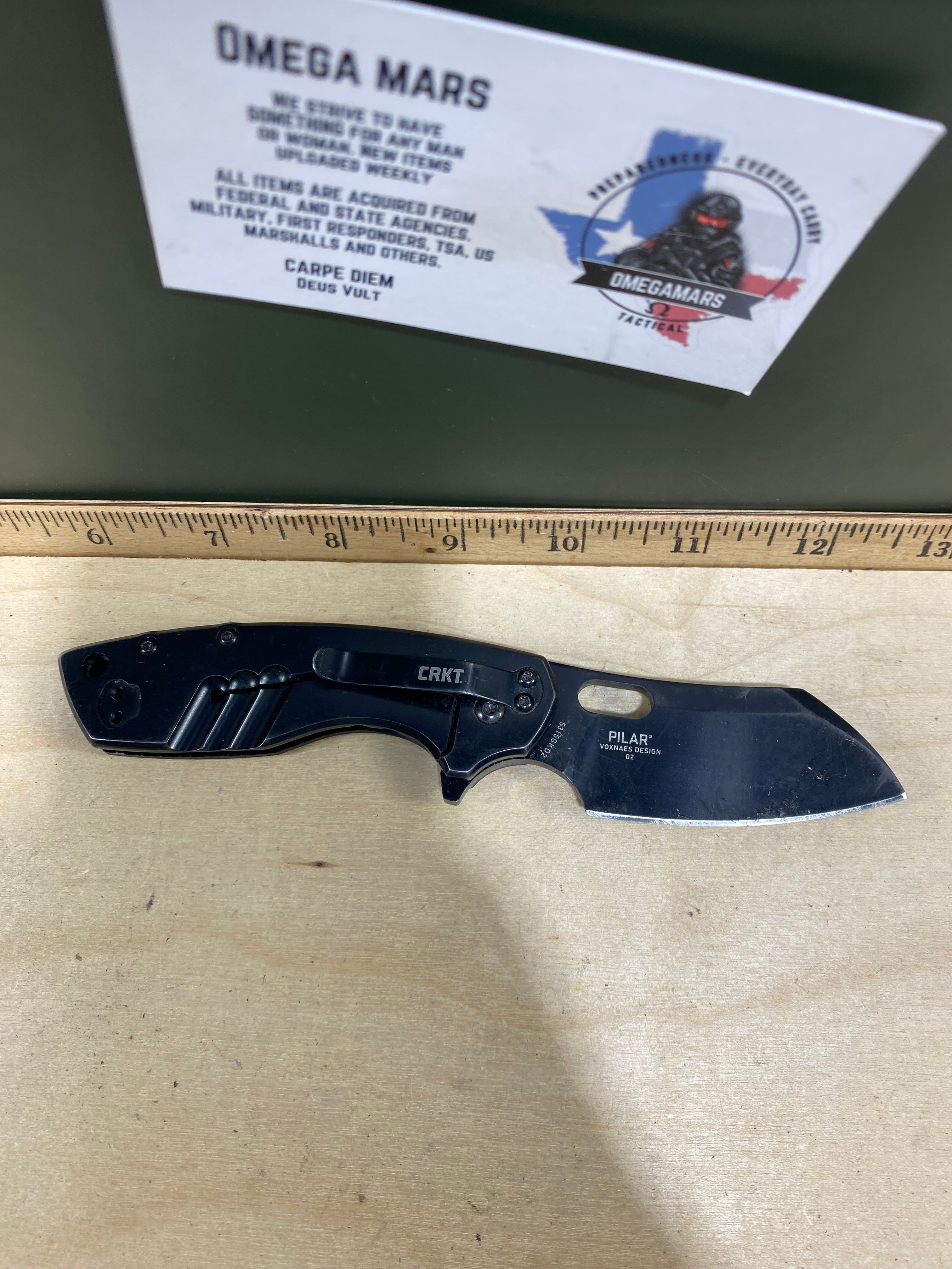 CRKT  5315GKD2 Pilar #60. Light usage. Resharpened. Dirty.
