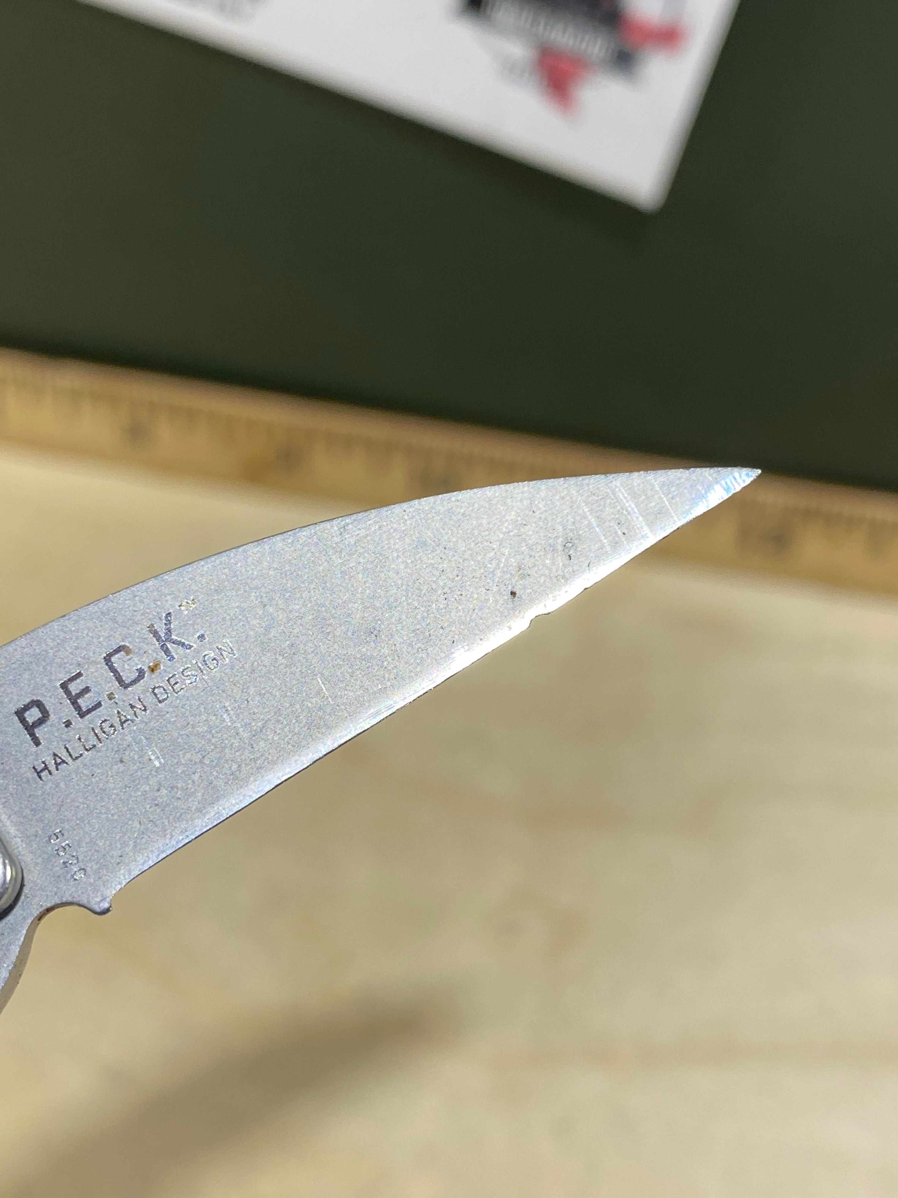 CRKT 5520 P.E.C.K. #68. Light usage. Chip on Blade