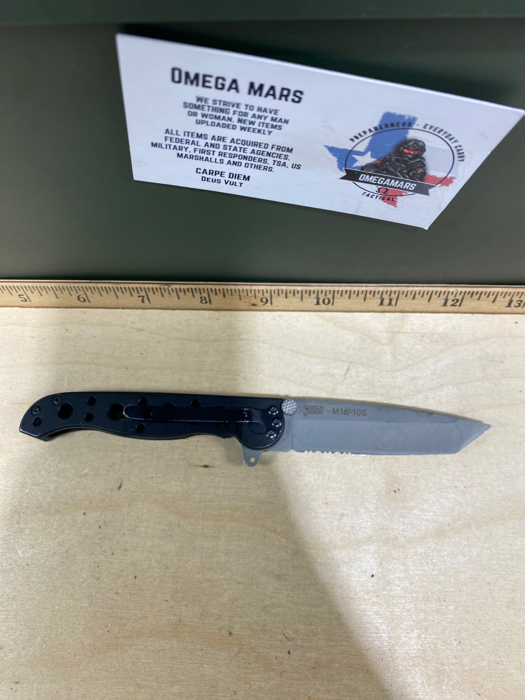 CRKT M16-10S #79. Light usage. Chip on blade