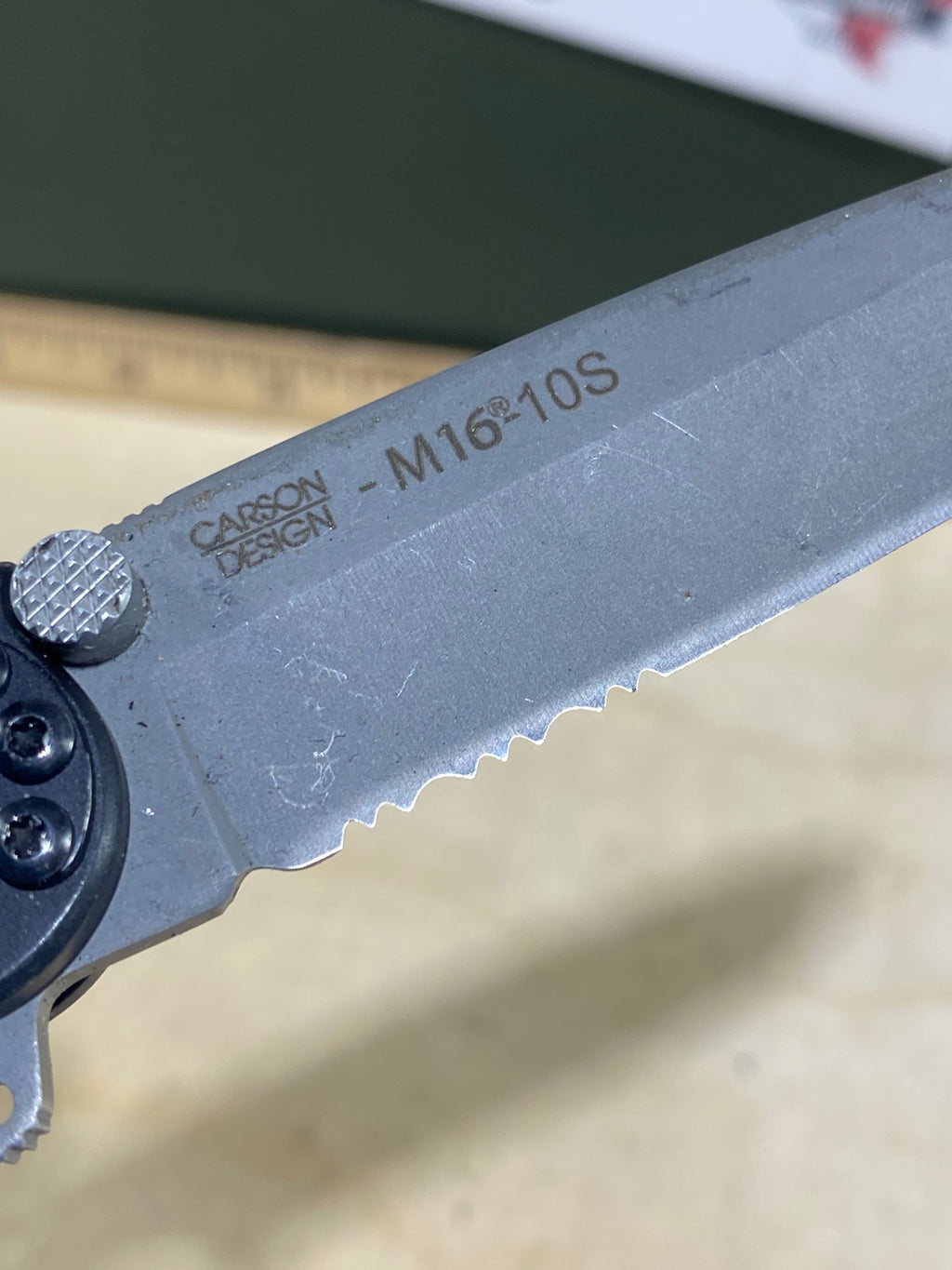 CRKT M16-10S #79. Light usage. Chip on blade