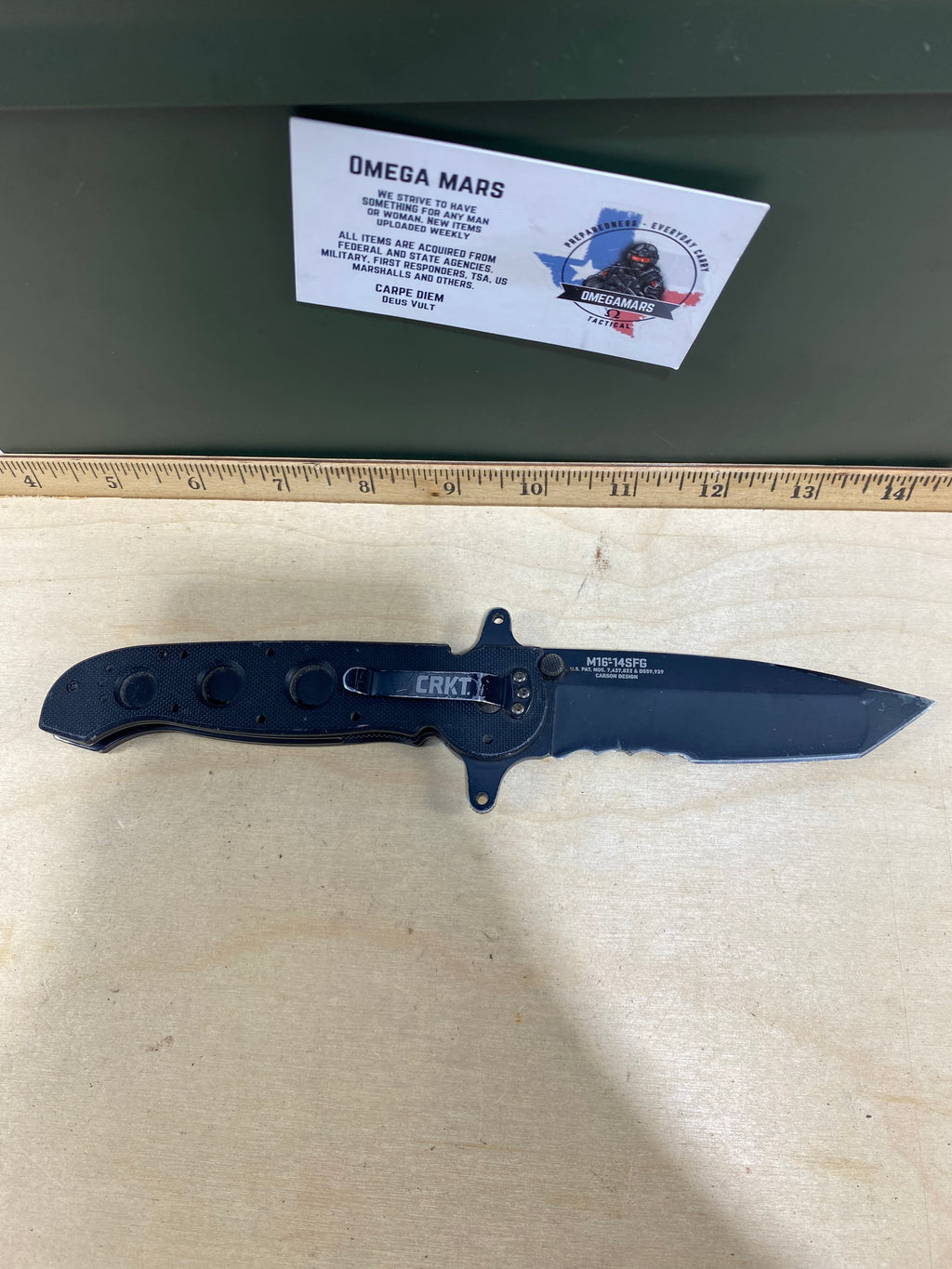 CRKT M16-14SFG #102. Light usage. Resharpened