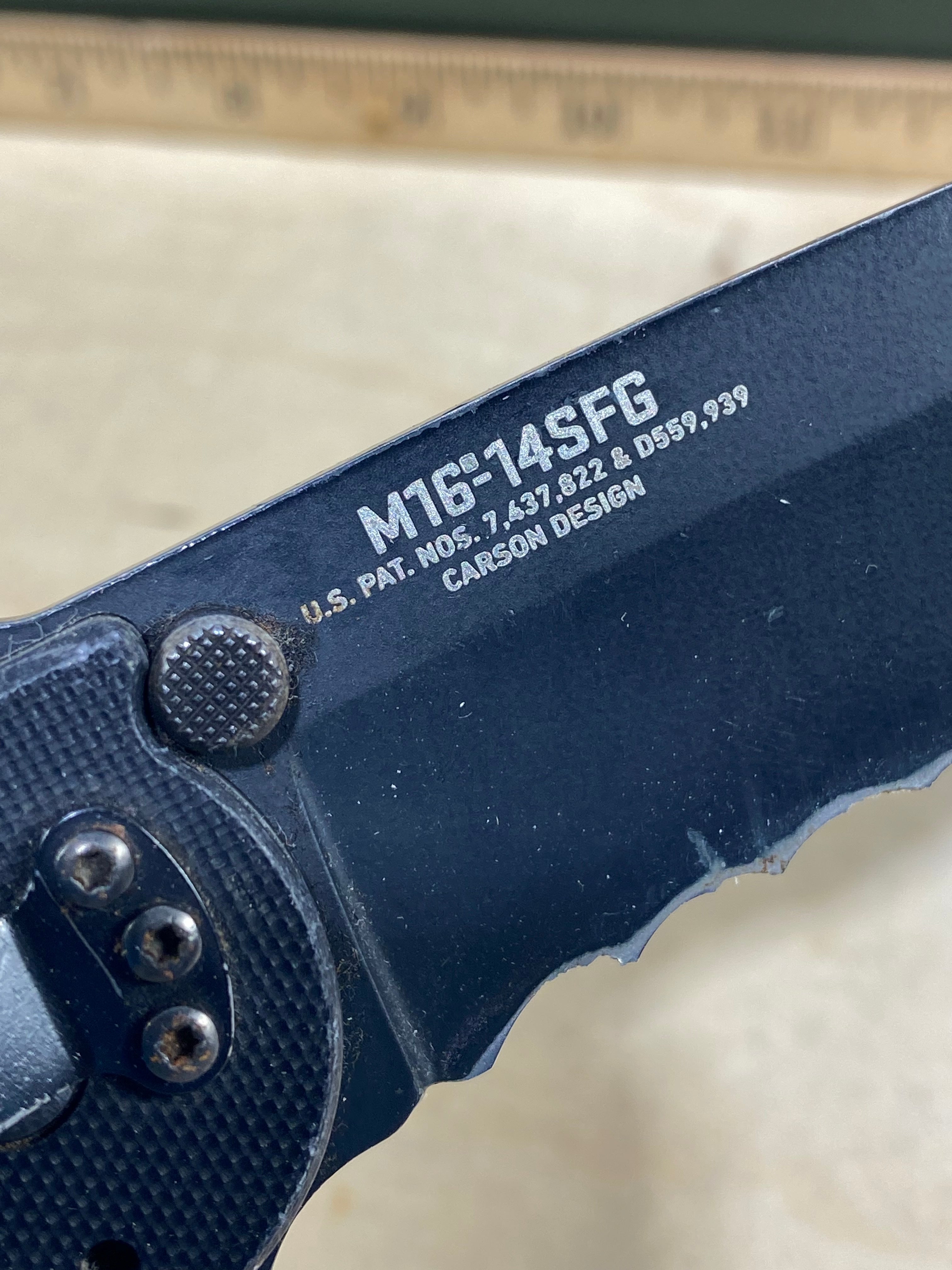 CRKT M16-14SFG #102. Light usage. Resharpened