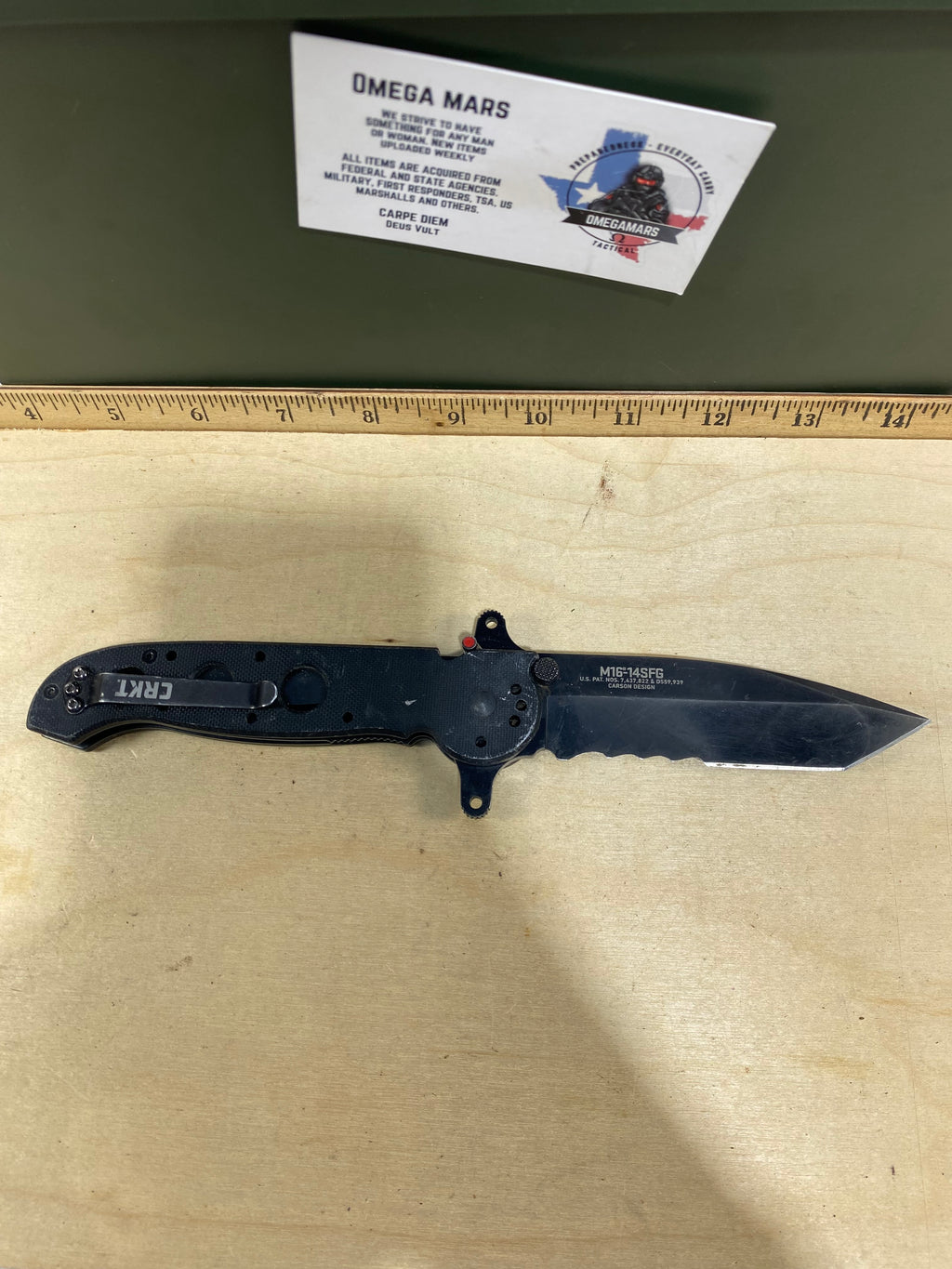 CRKT M16-14SFG #103. Light usage. Dirty