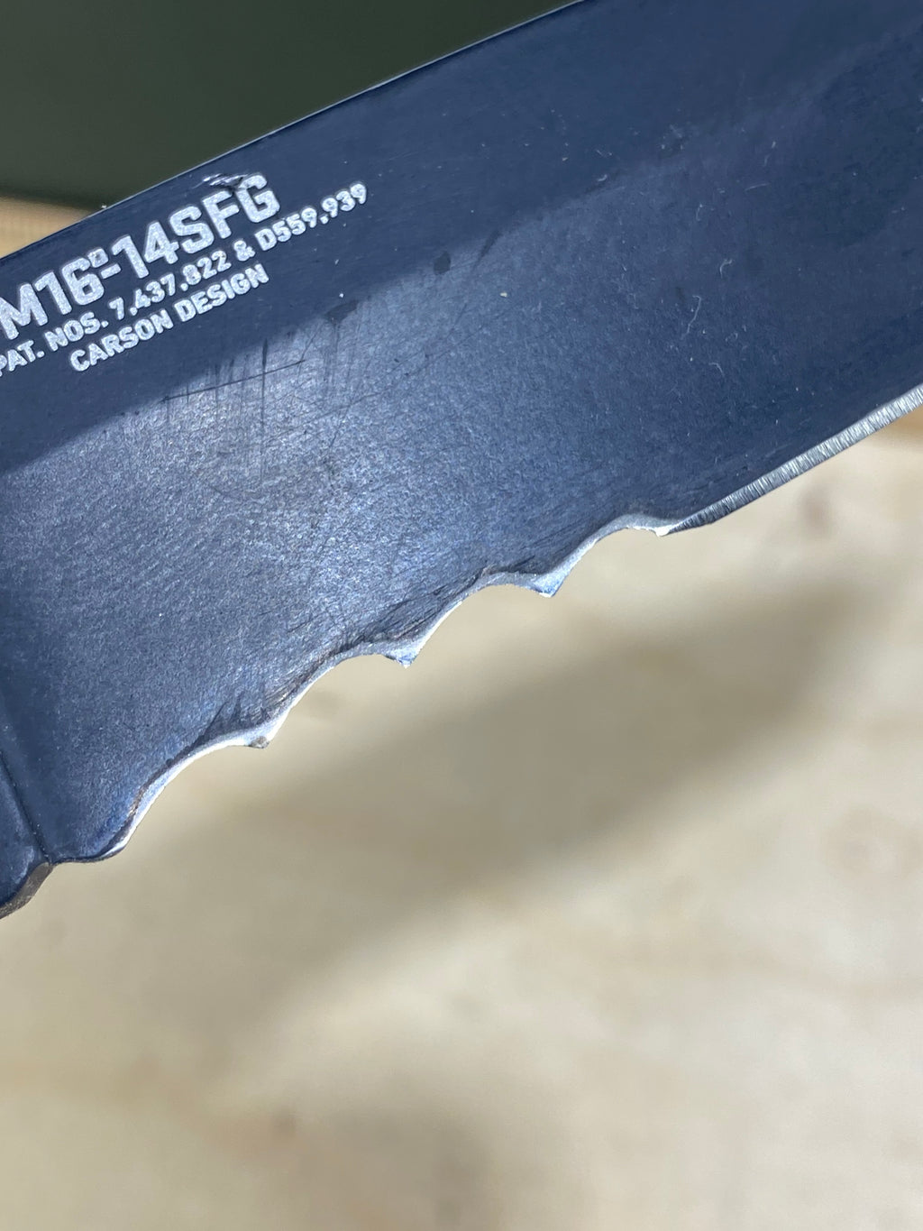CRKT M16-14SFG #104. Light usage. Resharpened