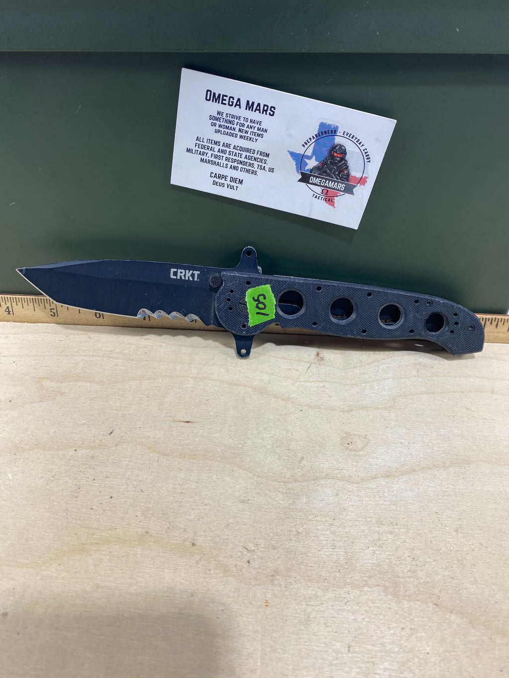 CRKT M16-14SFG #105. Light usage. Chips on blade.