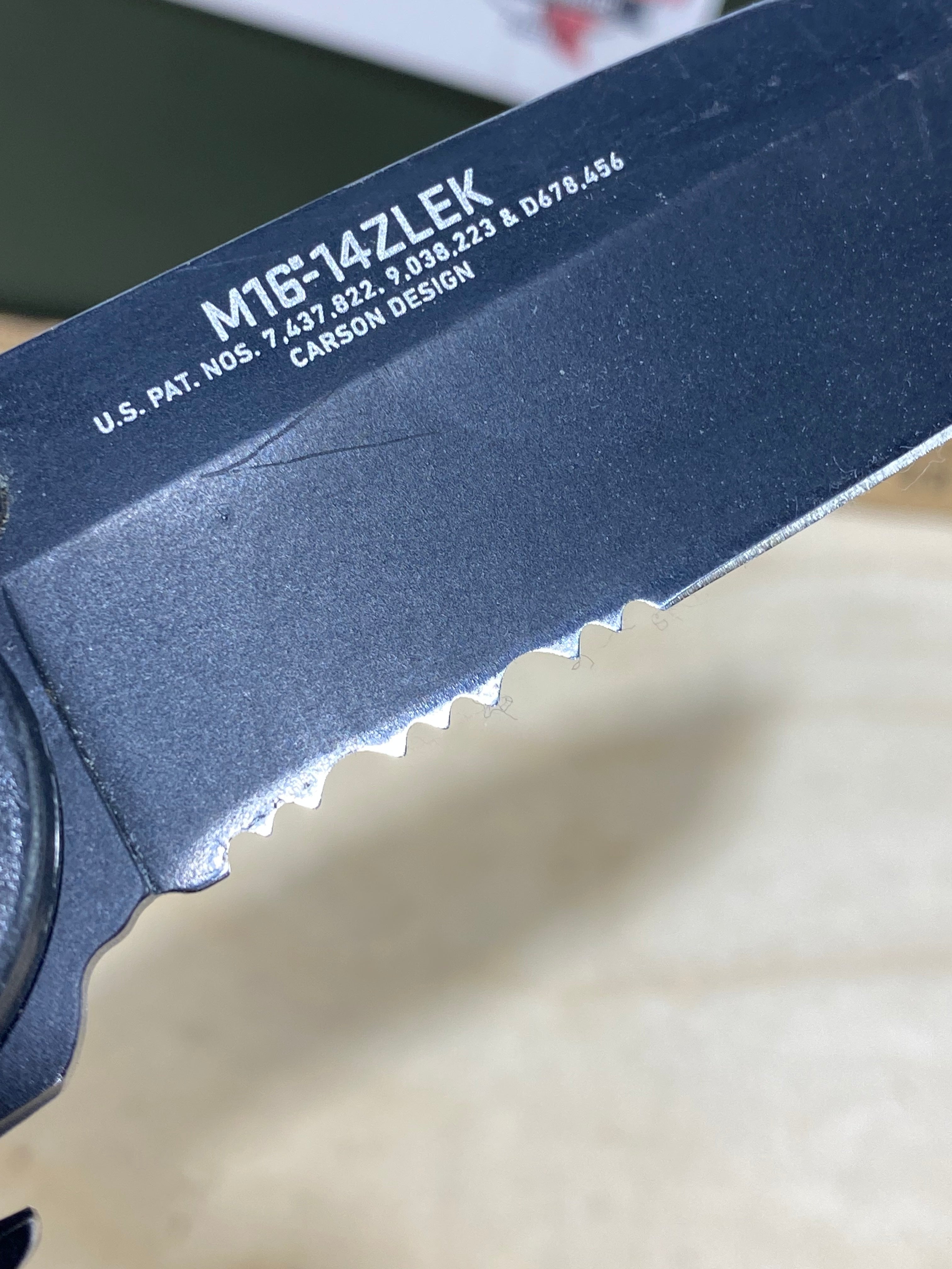CRKT M16-14ZLEK #113. Light usage. Chips on blade