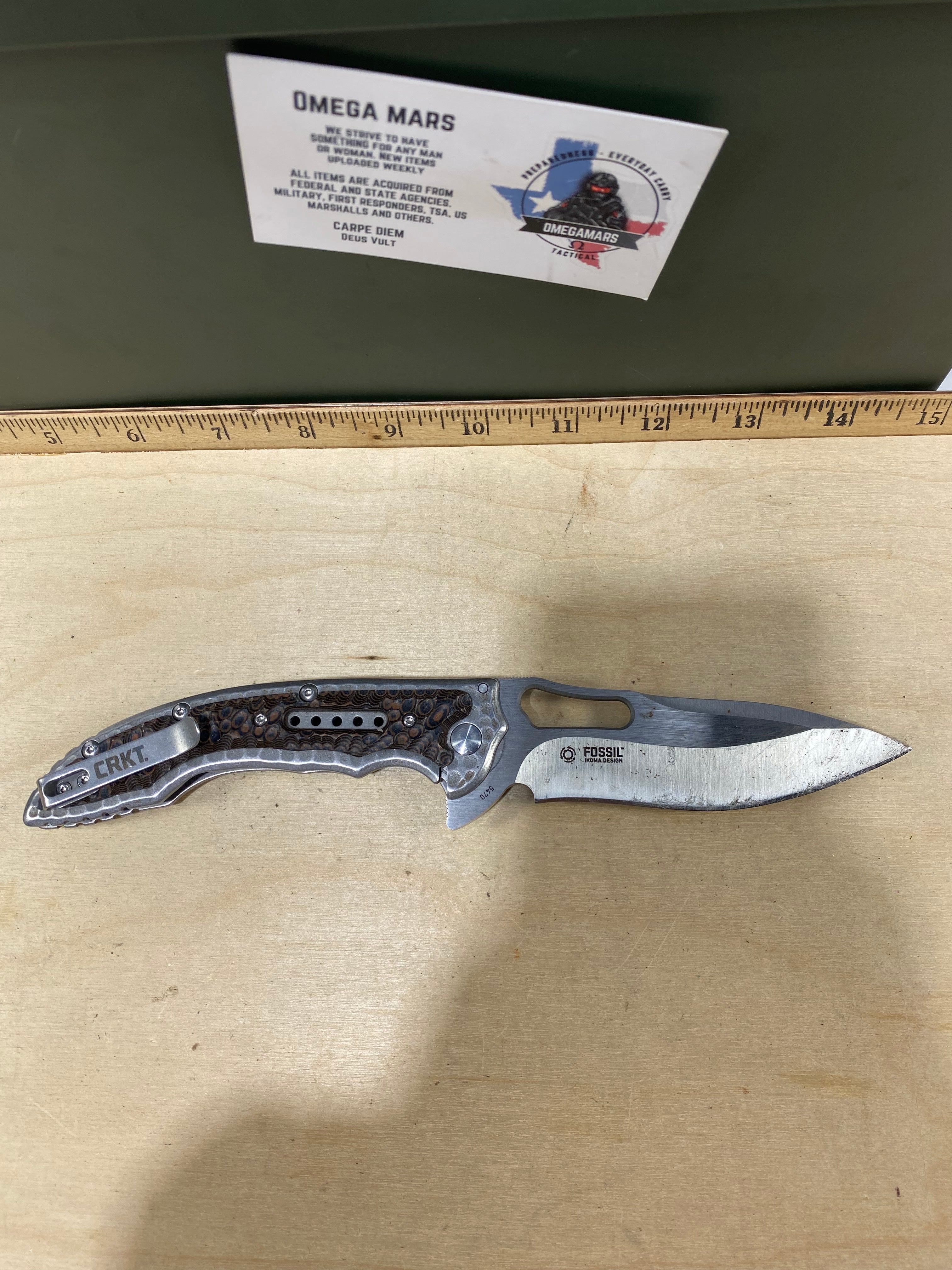 CRKT 5470 Fosil #123. Light usage. Dirty