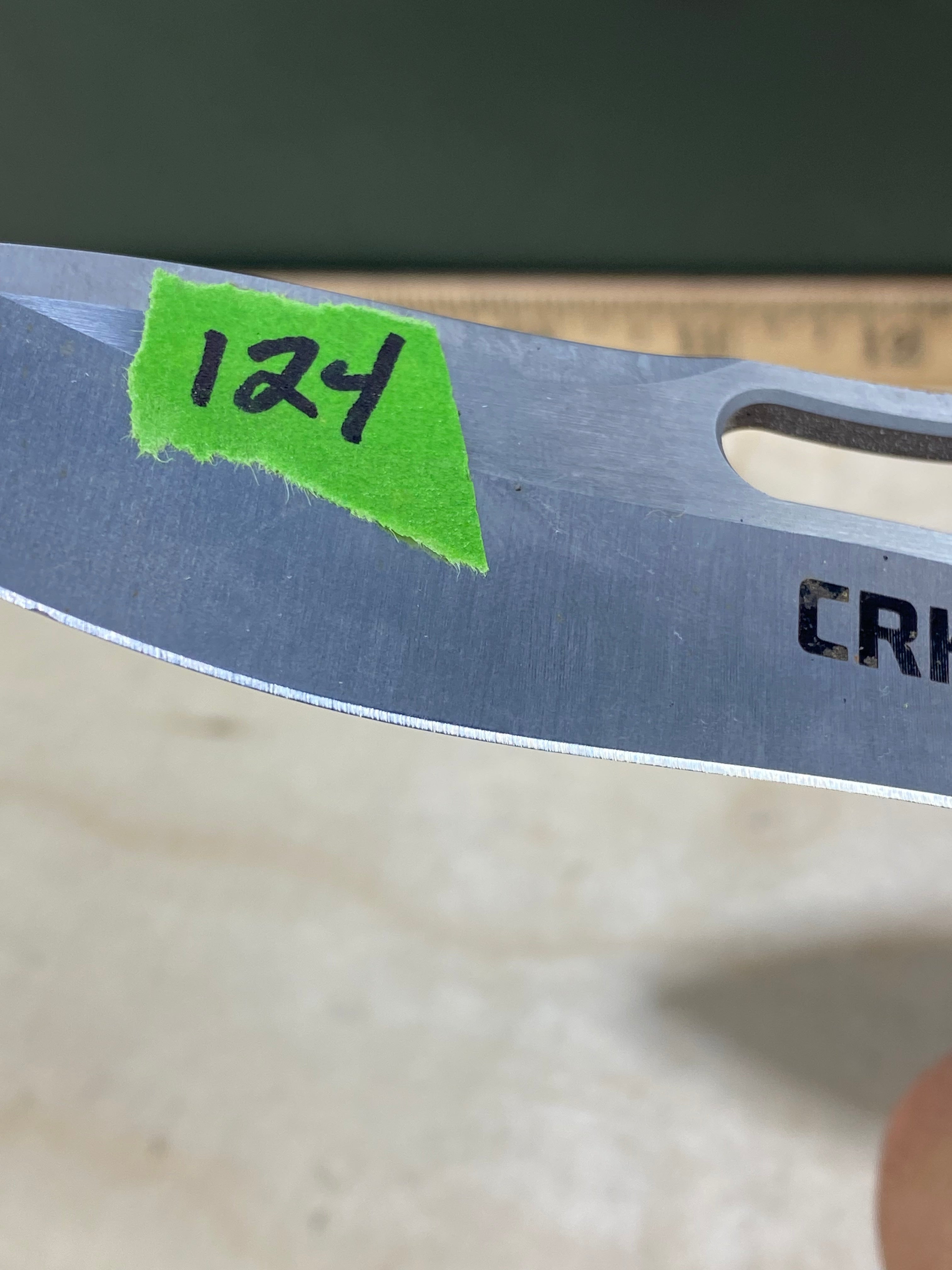 CRKT 5470 Fosil #124. Light usage. Chip on blade