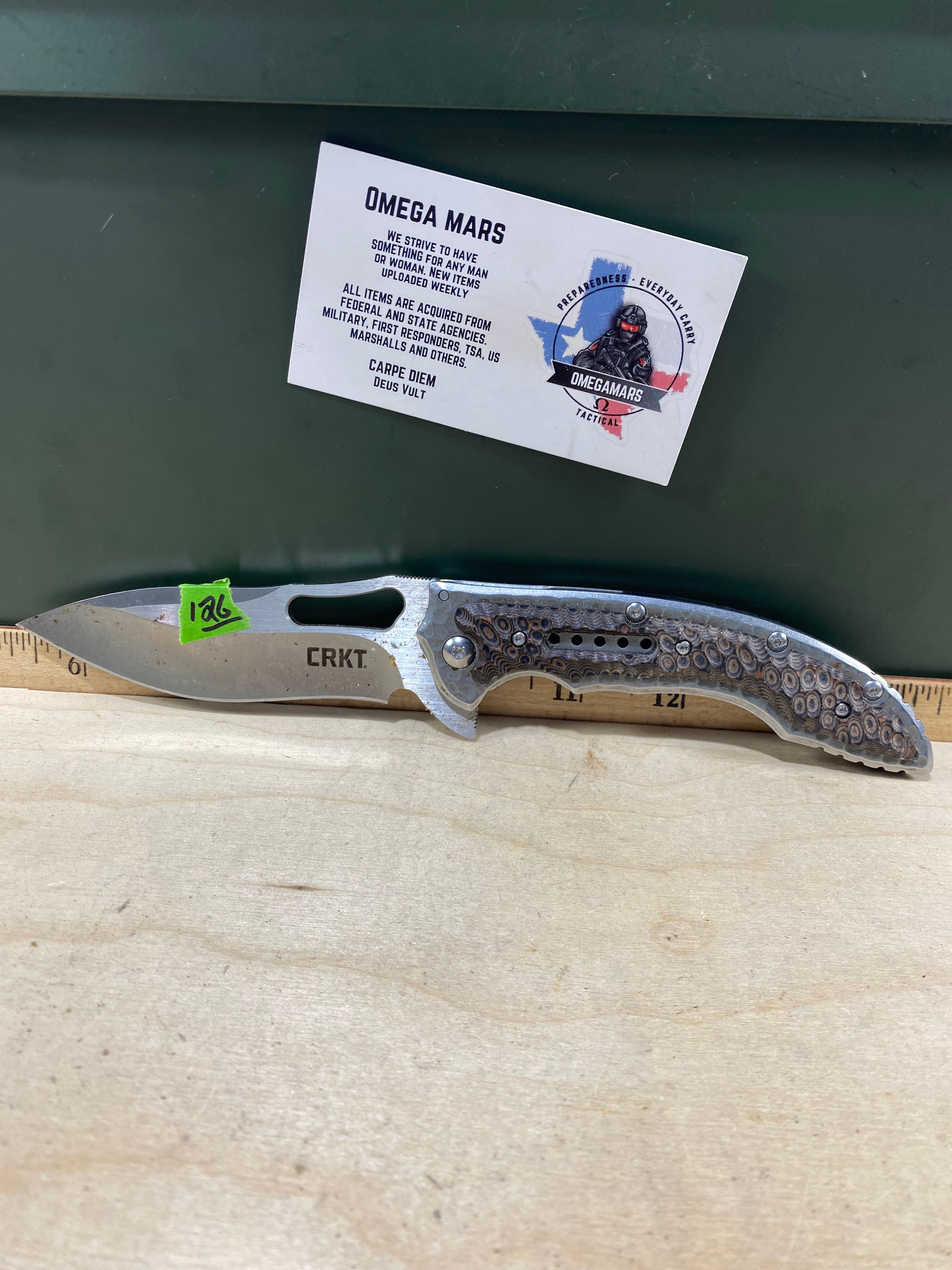 CRKT 5470 Fosil #126. Light usage. Missing pocket clip