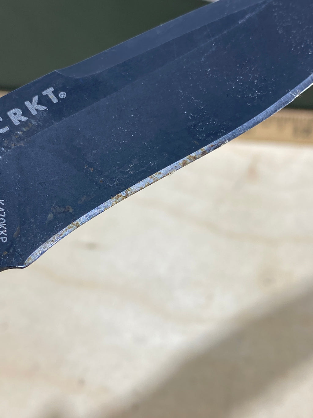 CRKT K470KKP #136. Light usage. Resharpened. Dirty.