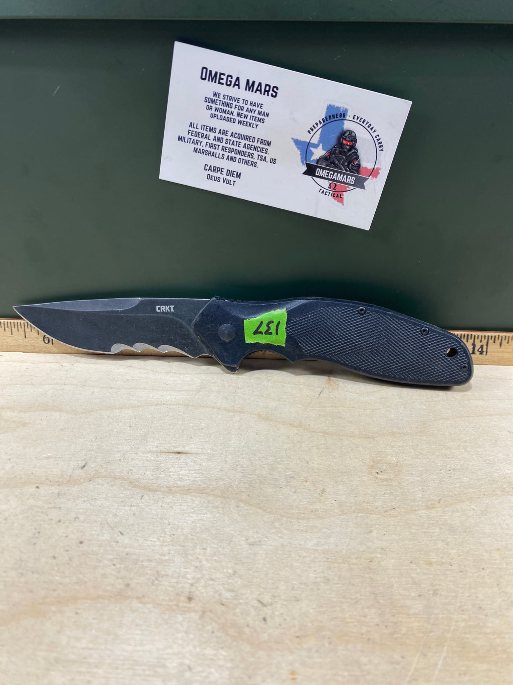 CRKT K800KKP Shenanigan Assisted #137. Light usage. Chip on blade