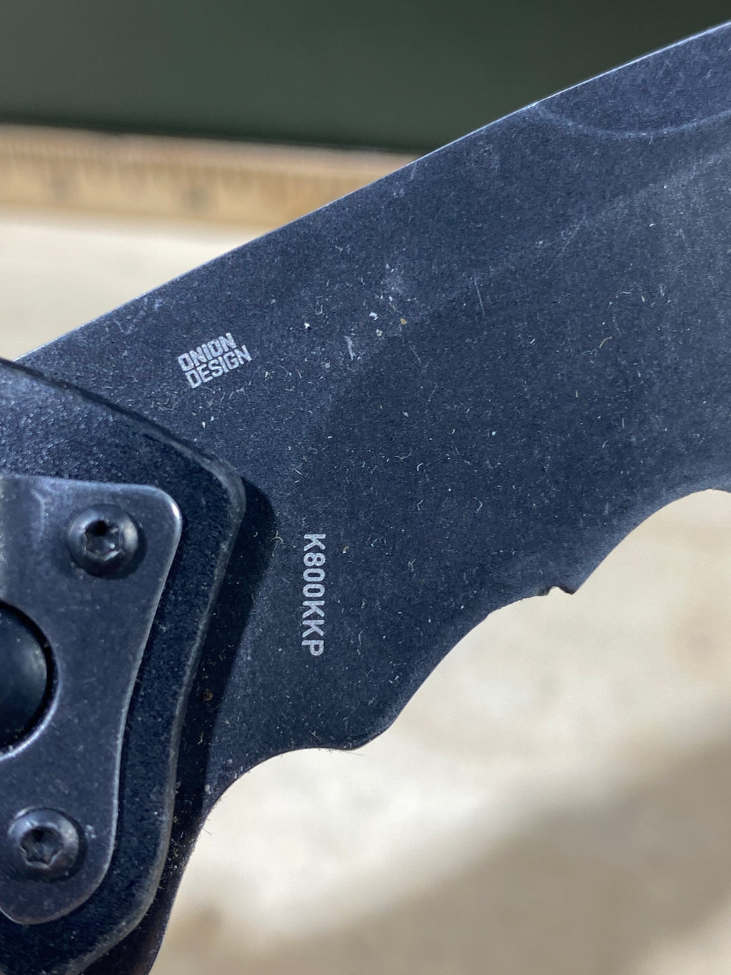 CRKT K800KKP Shenanigan Assisted #137. Light usage. Chip on blade