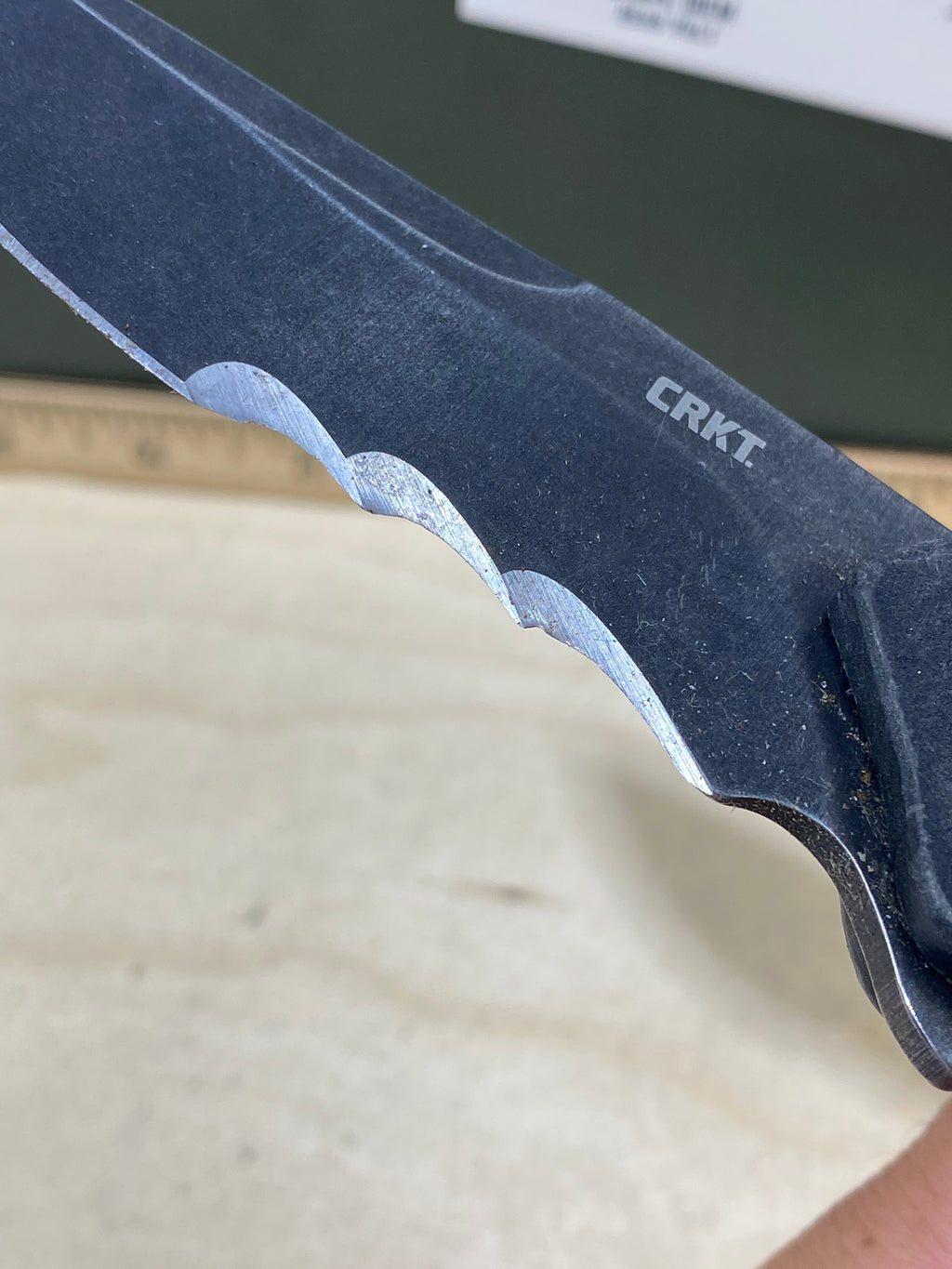 CRKT K800KKP Shenanigan Assisted #137. Light usage. Chip on blade